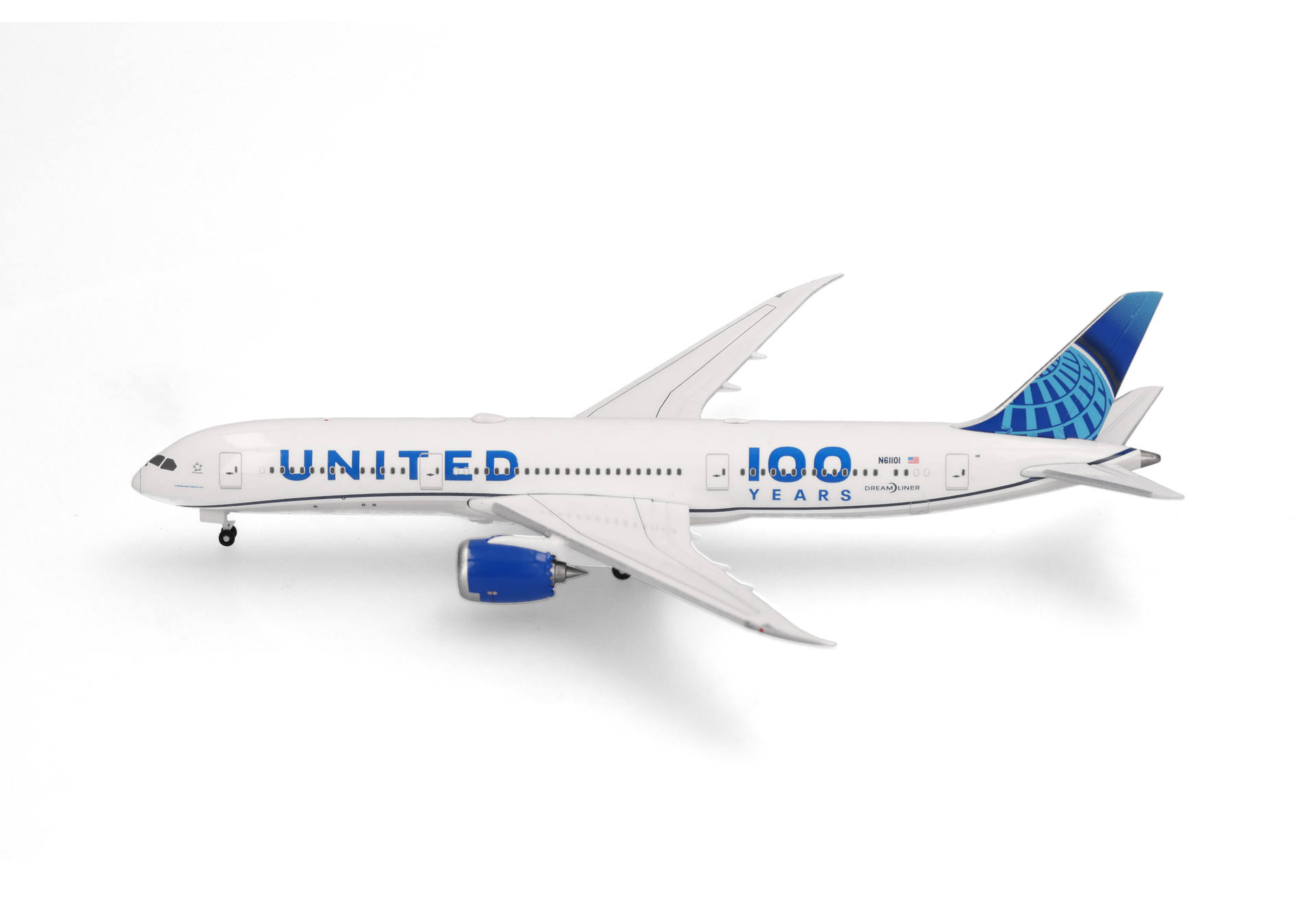 Herpa Wings 539050 | United Airlines | Boeing 787-9 Dreamliner | 100 Years – N61101 | 1:500