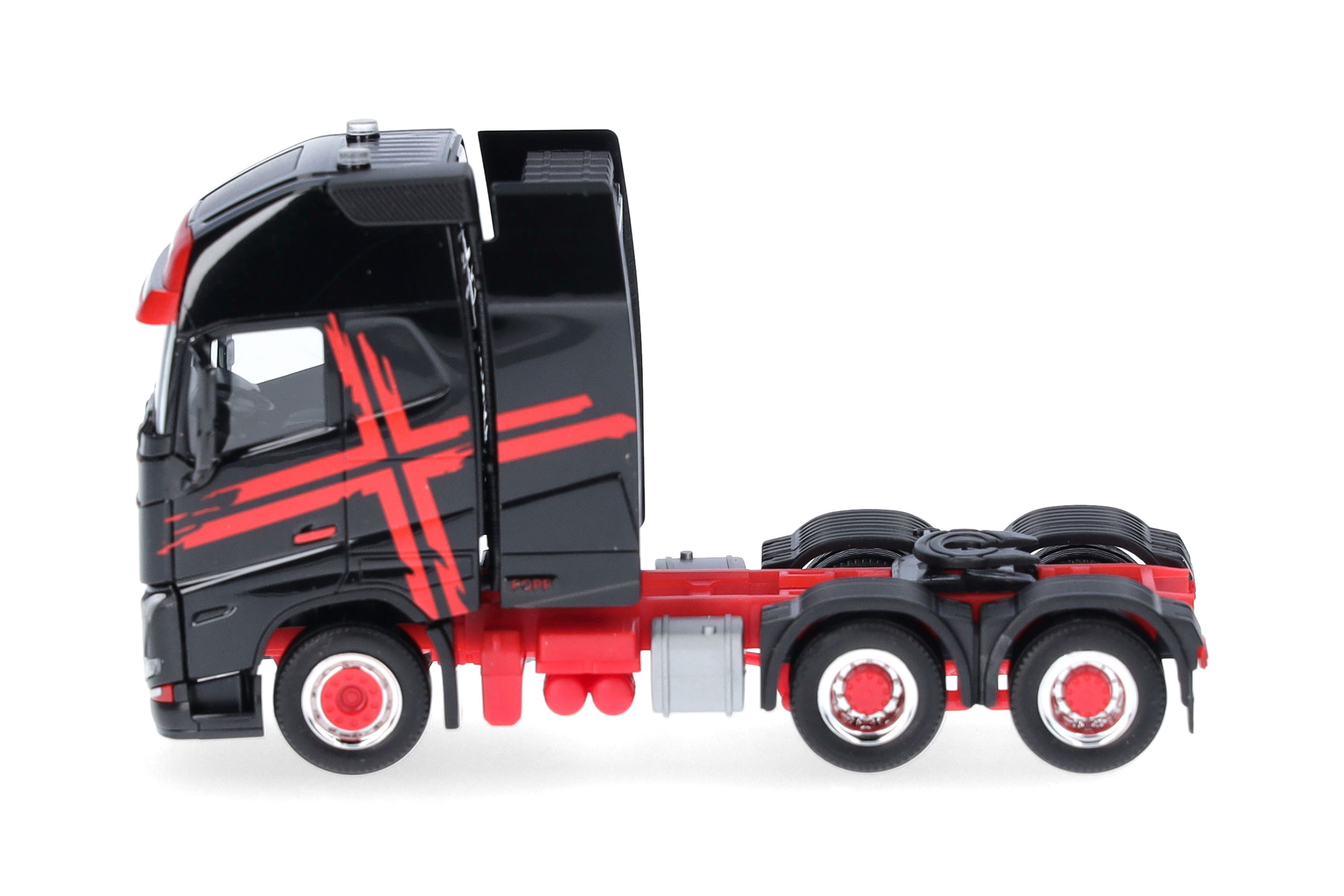Herpa 318624 | Volvo FH16 GL XL 2020 | Zugmaschine mit Schwerlastturm | schwarz/rot | 1:87