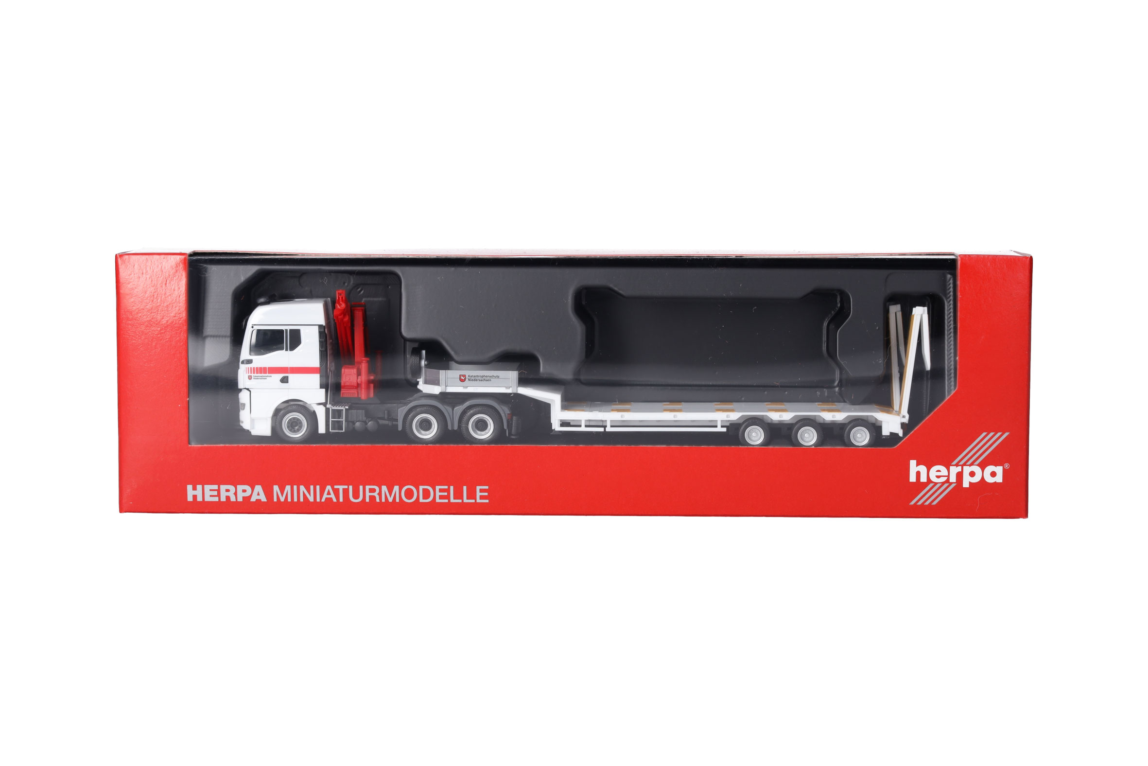 Herpa 318297 | MAN TGX GM m. Kran Semitiefl.-Sattelz. Katastrophenschutz Niedersachsen | 1:87