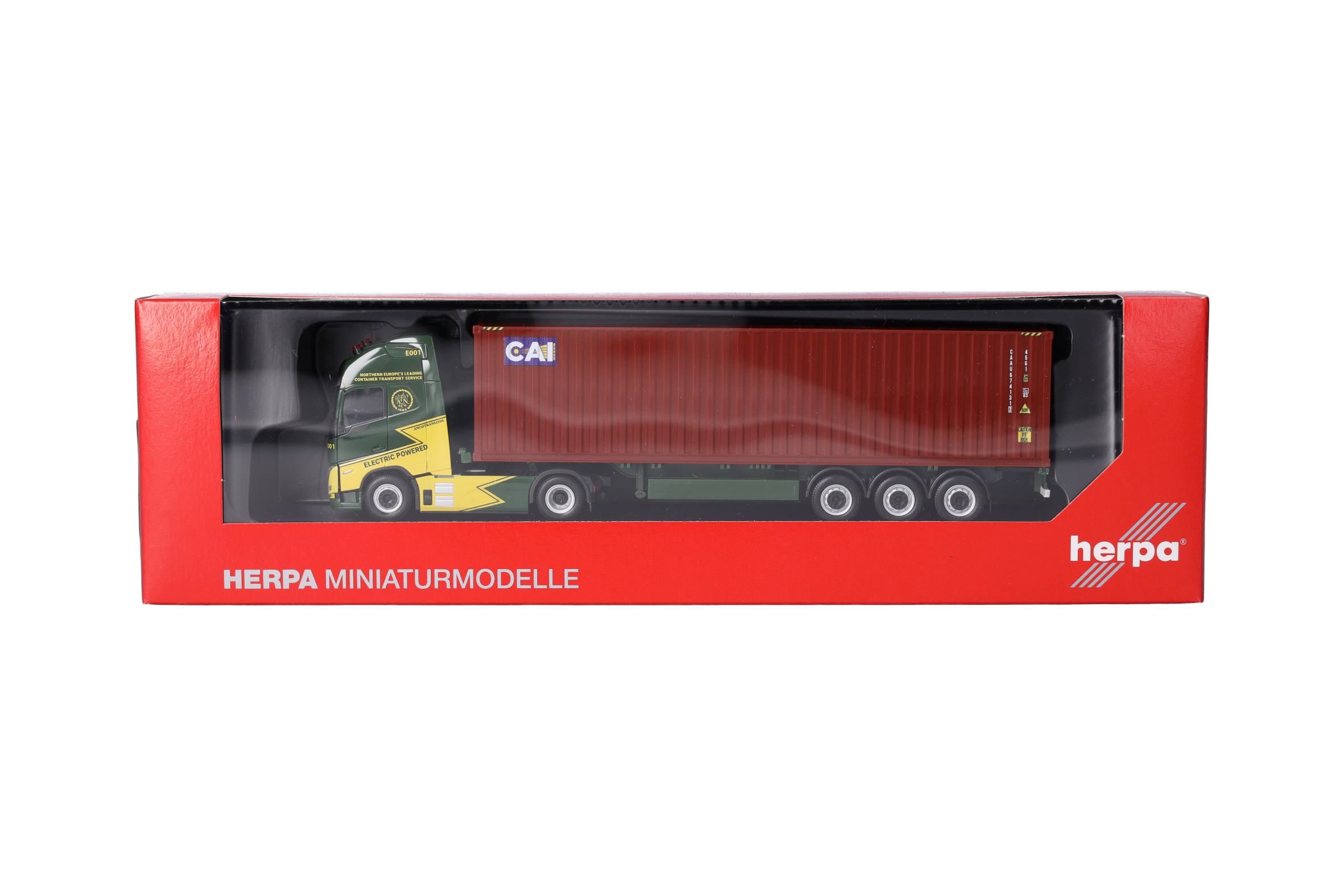 Herpa 319256 | Volvo FH GL XL Electric | 40ft Container-Sattelzug | Ancotrans/CAI | 1:87