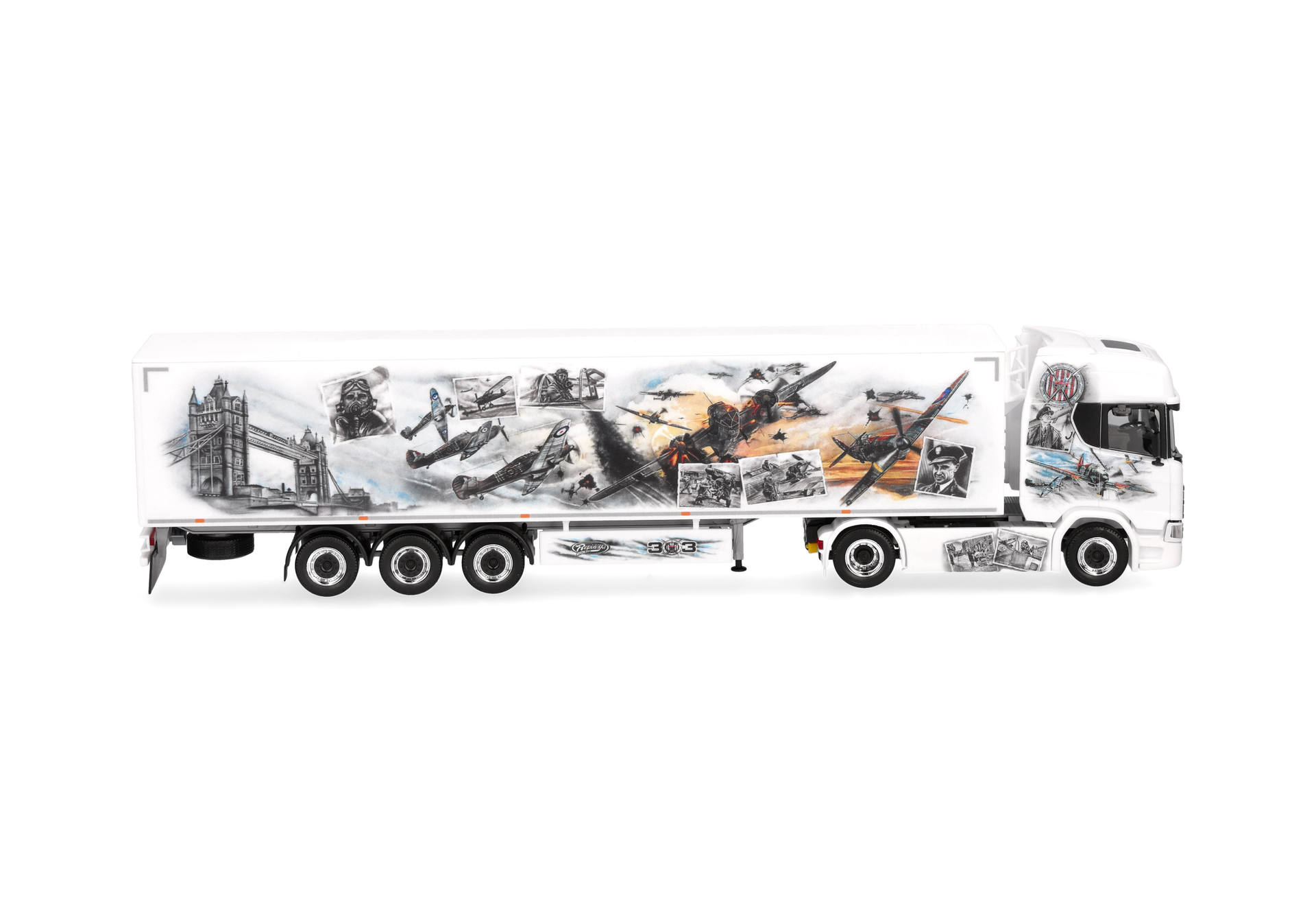 Herpa 320962 | Scania CR 20 HD Schubboden-Sattelzug | Repinski/Squadron 303 (PL)  | 1:87