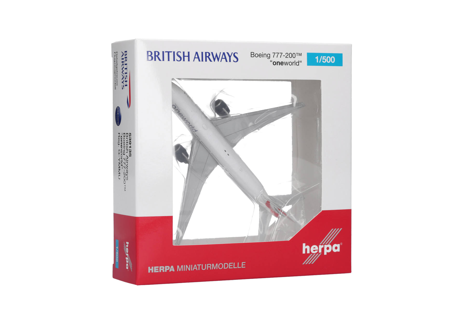 Herpa Wings 539135 | British Airways | Boeing 777-200 "oneworld" – G-YMMU | 1:500