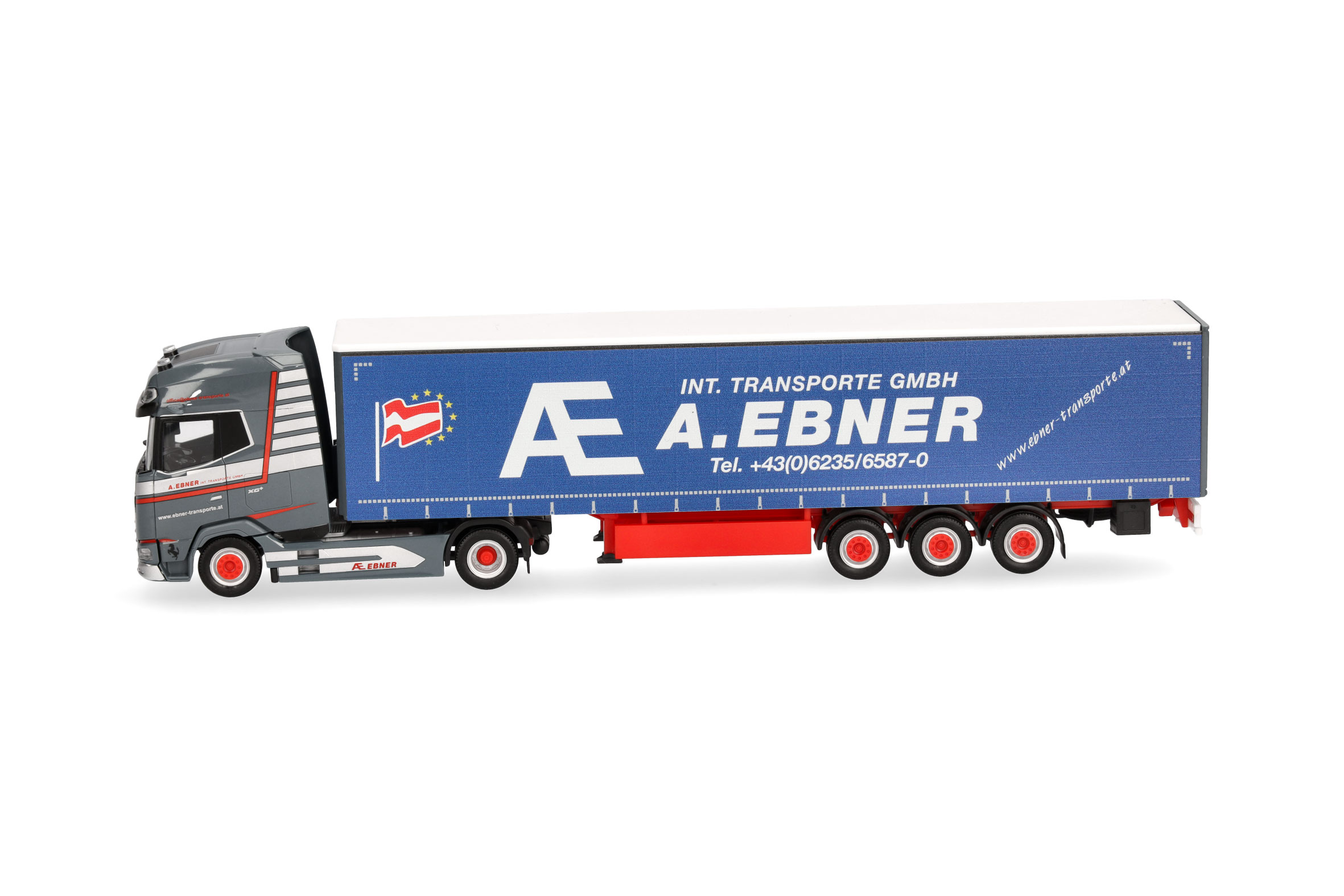 Herpa 318693 | DAF XG+ Gardinenplanen-Sattelzug | A. Ebner | 1:87
