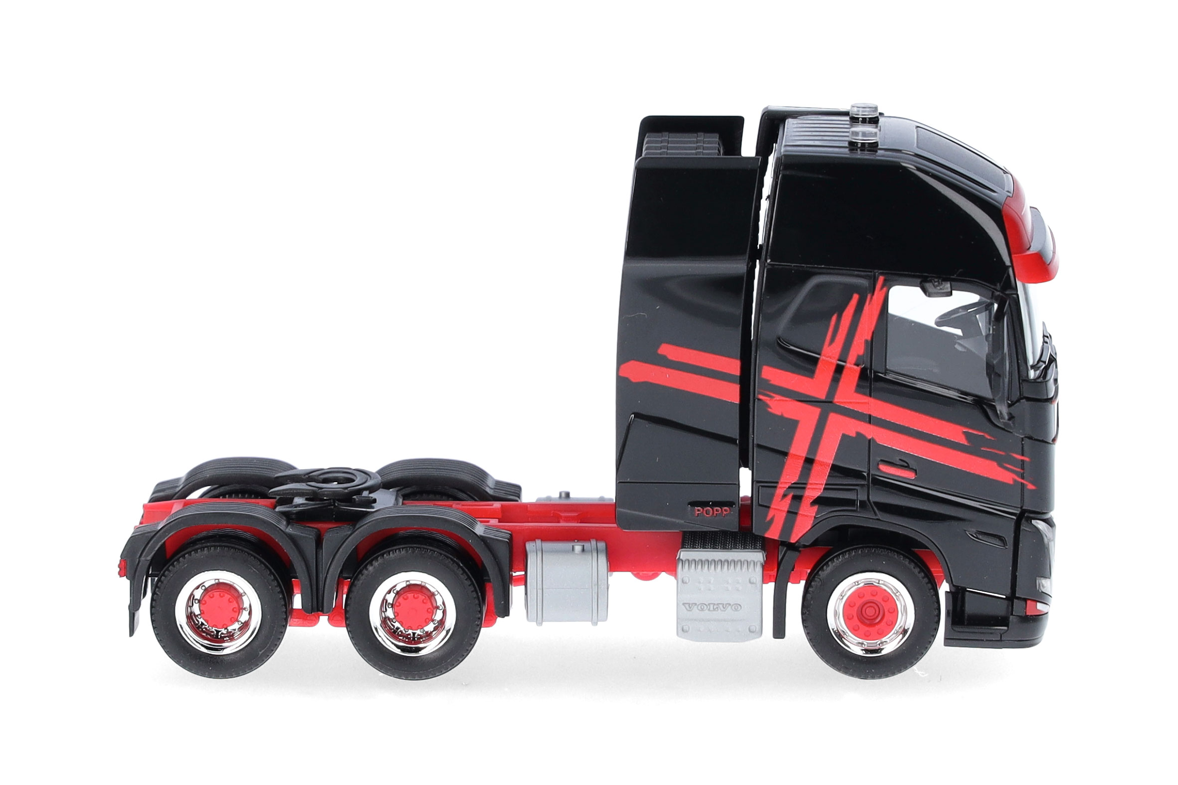 Herpa 318624 | Volvo FH16 GL XL 2020 | Zugmaschine mit Schwerlastturm | schwarz/rot | 1:87