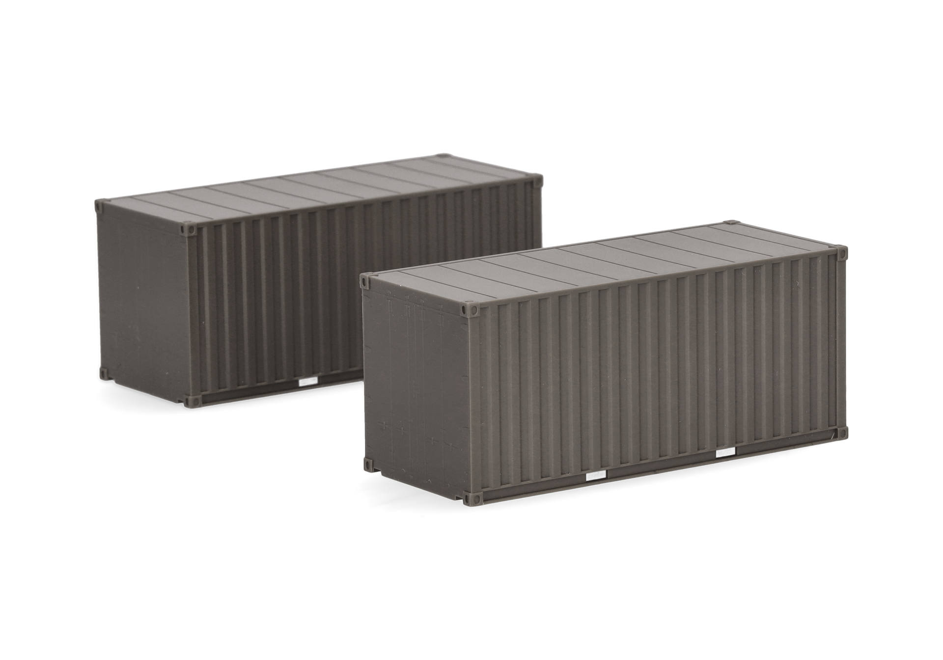 Herpa Zubehör 747134 | 2x 20ft Container "Heer" | Braungrau (unbedruckt) | 1:87