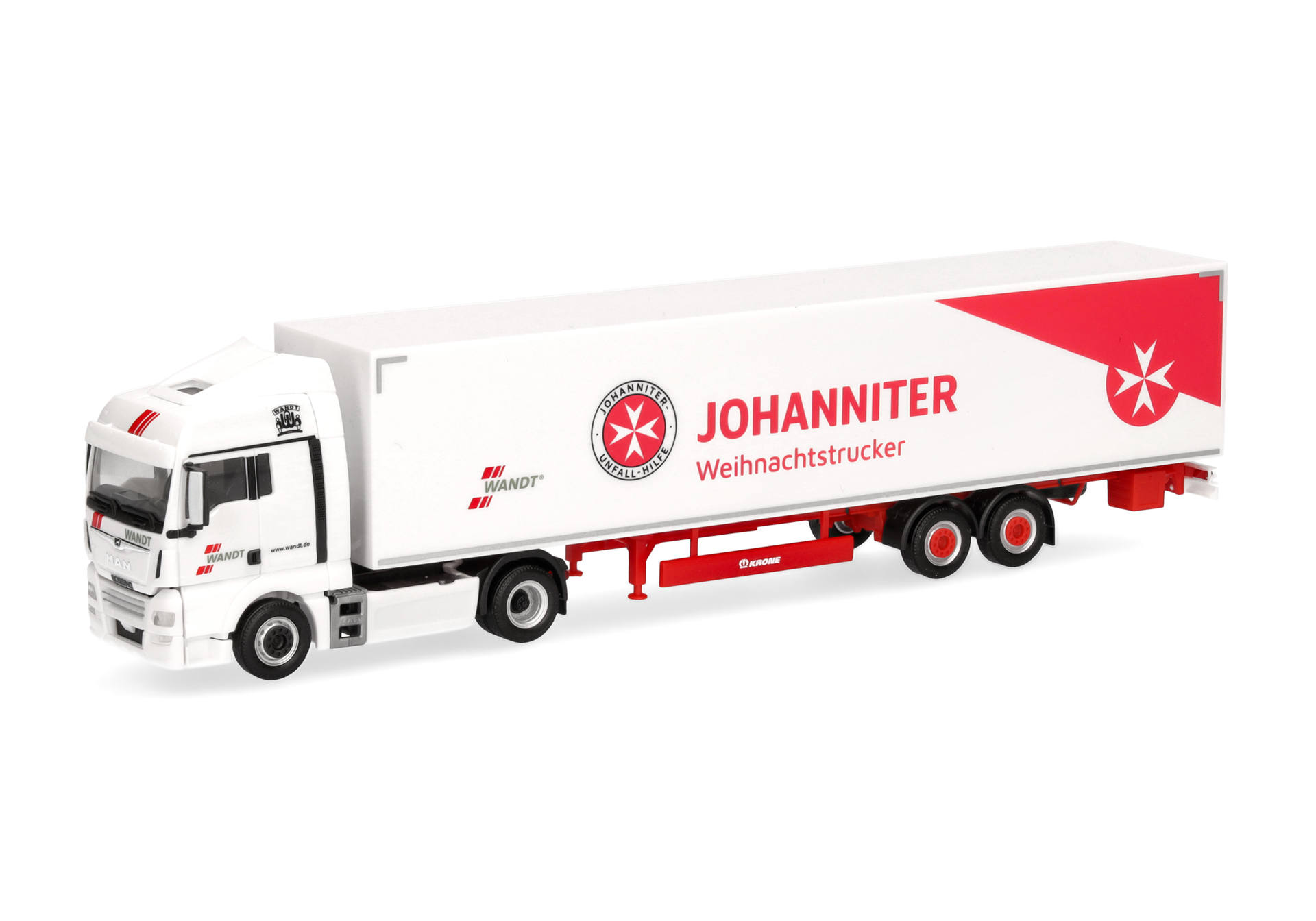 Herpa 318150 | MAN TGX XLX Euro6c Koffer-Sattelzug | Wandt/Johanniter Weihnachtstruck | 1:87