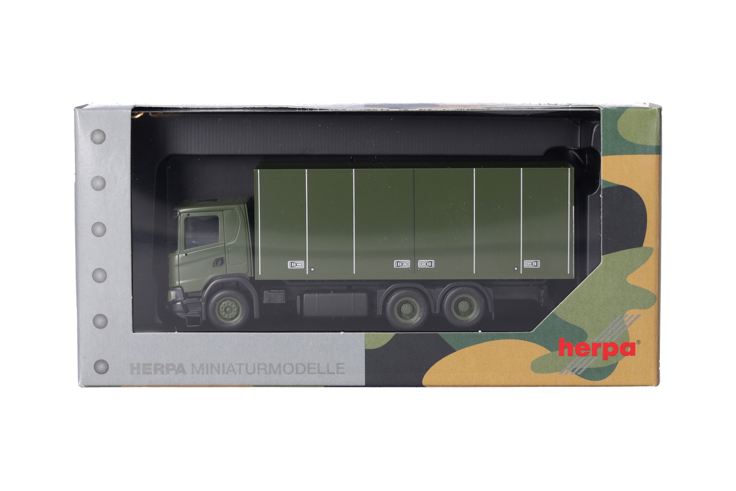 Herpa 747226 | Scania XT17 Koffer-LKW 3achs | Schwedische Armee | 1:87