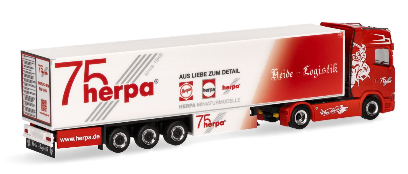 Herpa 957007 | Scania CS 20 Kühlkoffer-Sattelzug | Heide Logistik | 1:87