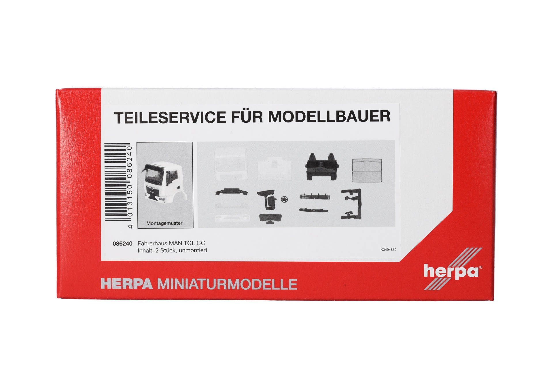 Herpa Teileservice 086240 | Fahrerhaus MAN TGL CC | weiß | 1:87