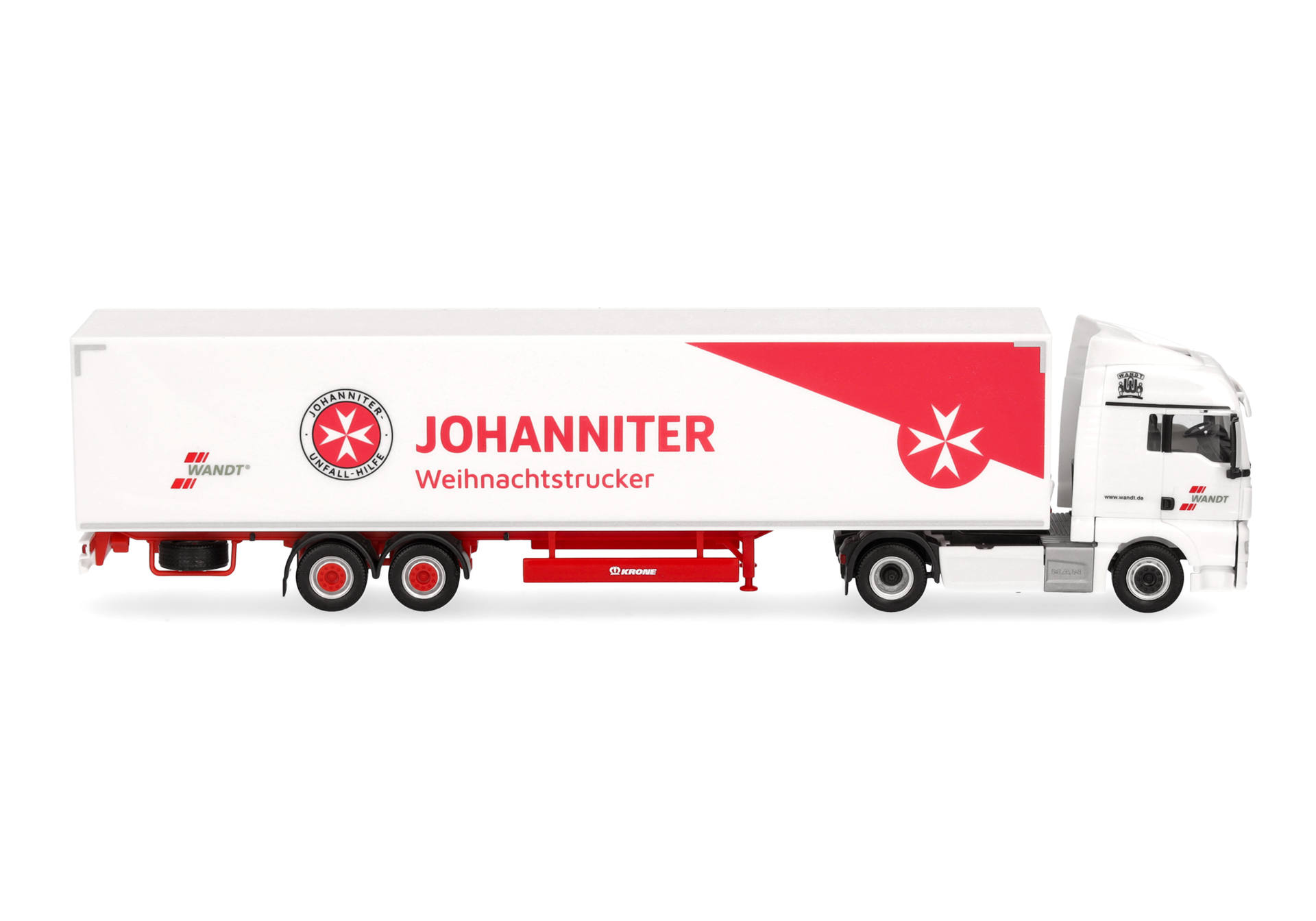Herpa 318150 | MAN TGX XLX Euro6c Koffer-Sattelzug | Wandt/Johanniter Weihnachtstruck | 1:87