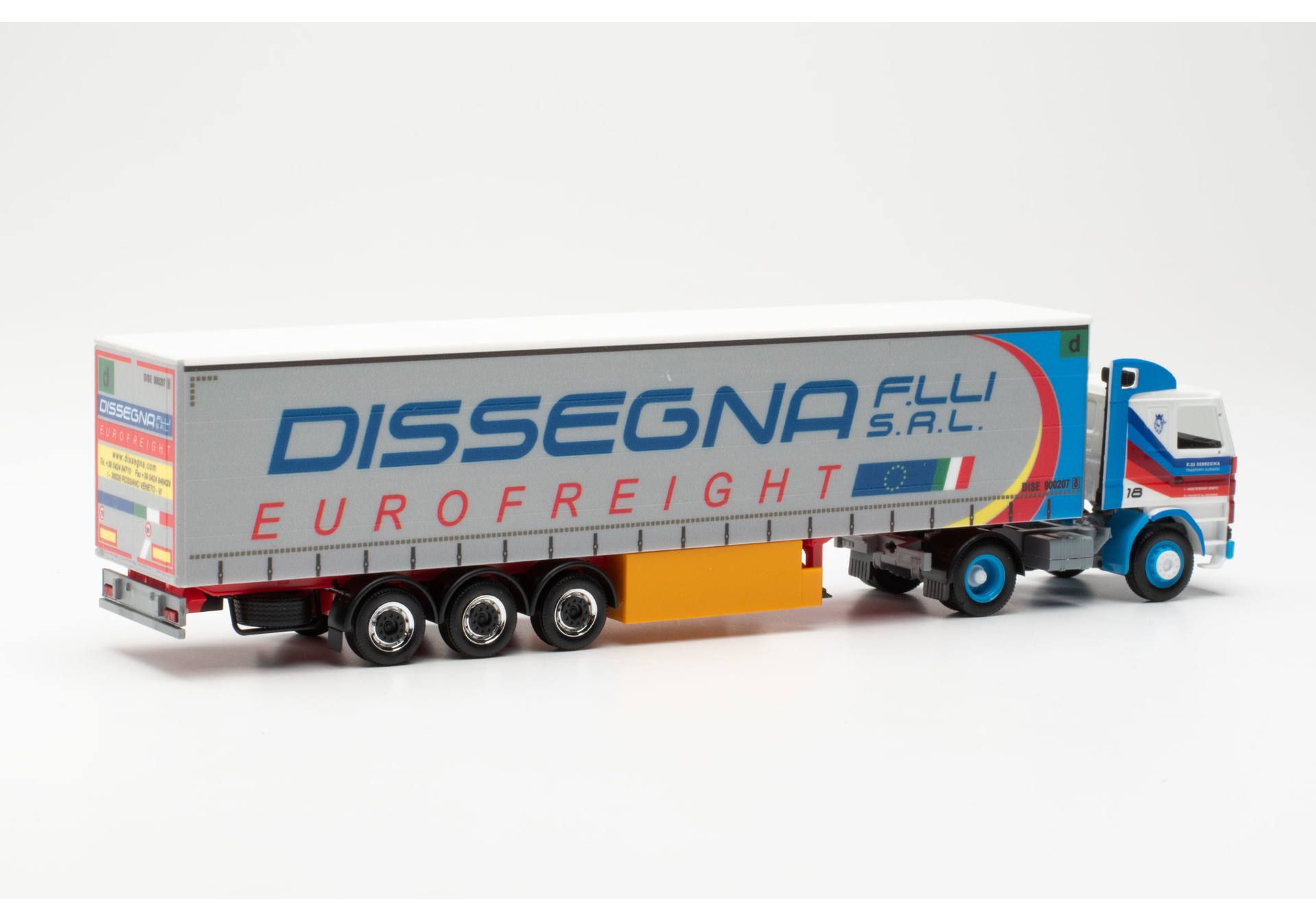Herpa 316729 | Scania 142 | Gardinenplanen-Sattelzug | Dissegna | 1:87