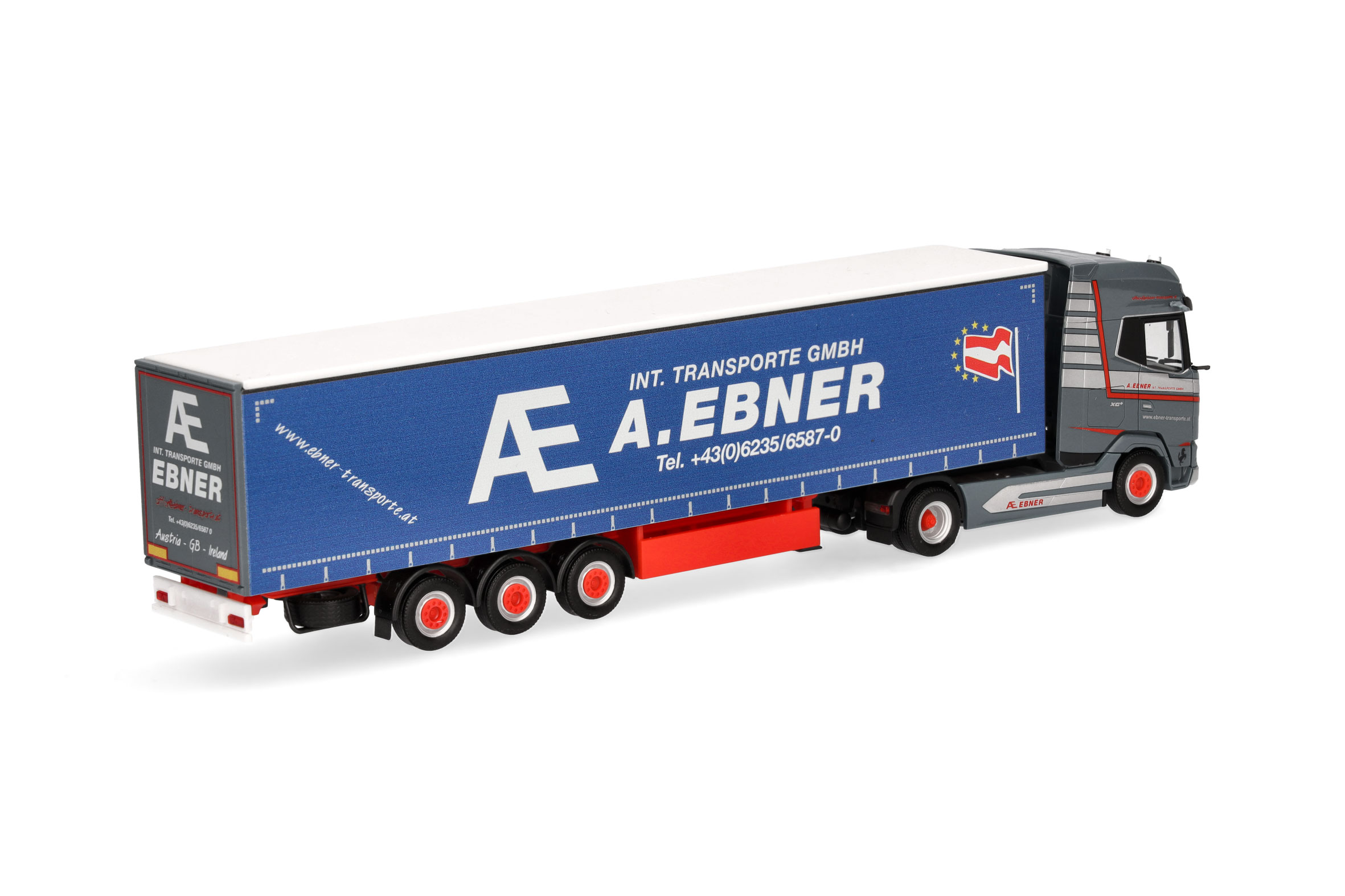 Herpa 318693 | DAF XG+ Gardinenplanen-Sattelzug | A. Ebner | 1:87
