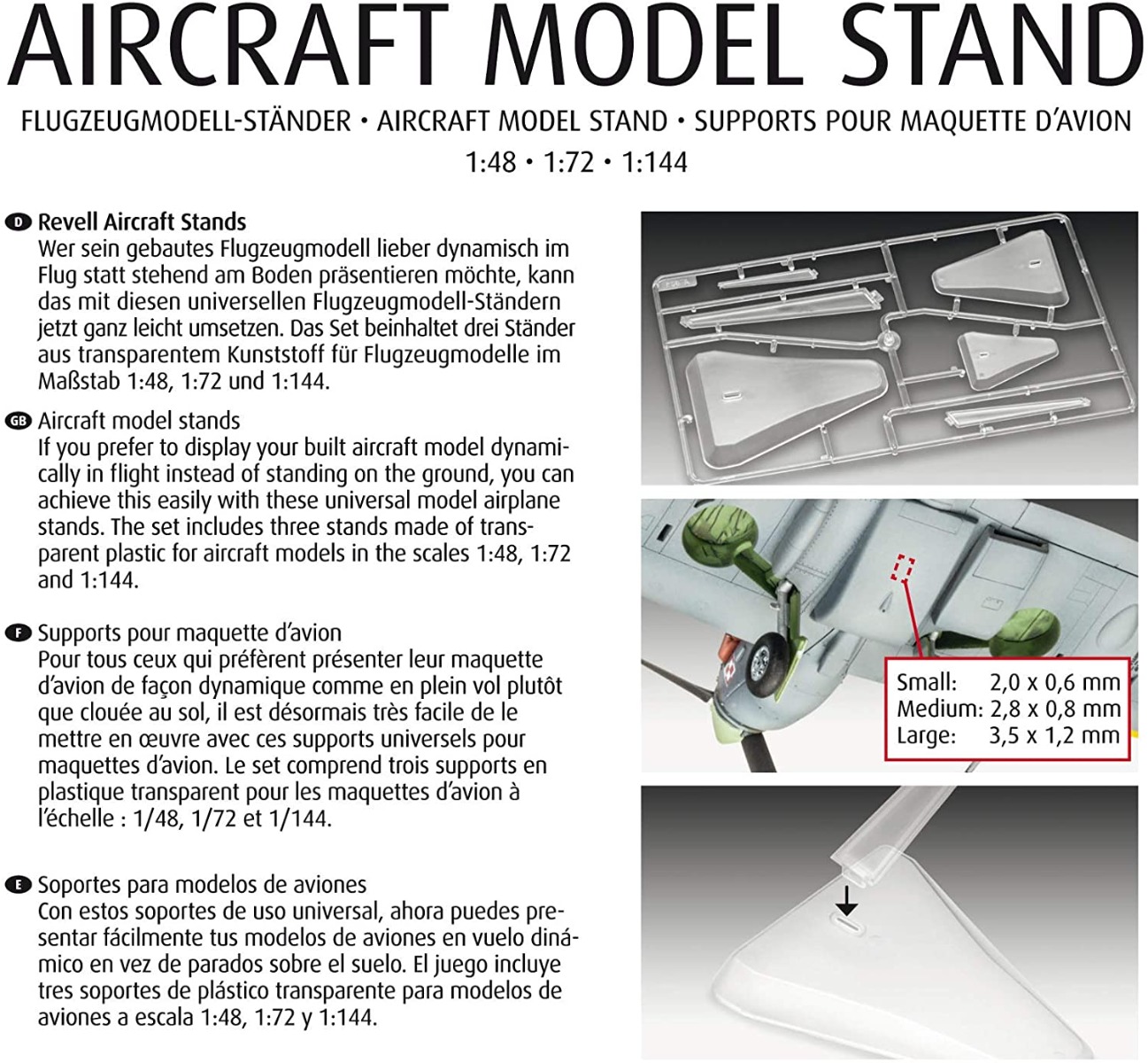Revell Zubehör 03800 - Aircraft Model Stands/Modellflugzeug-Ständer. 1:48 / 1:72 / 1:144