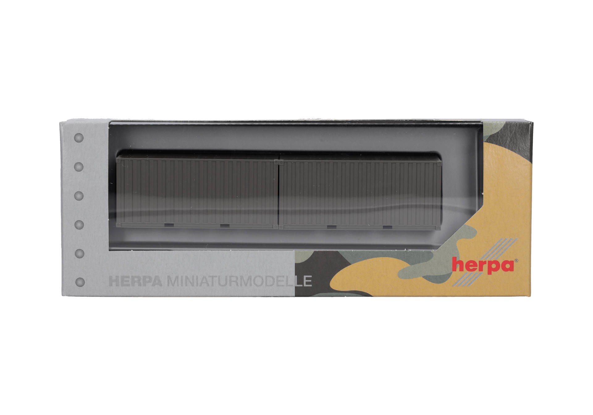 Herpa Zubehör 747134 | 2x 20ft Container "Heer" | Braungrau (unbedruckt) | 1:87