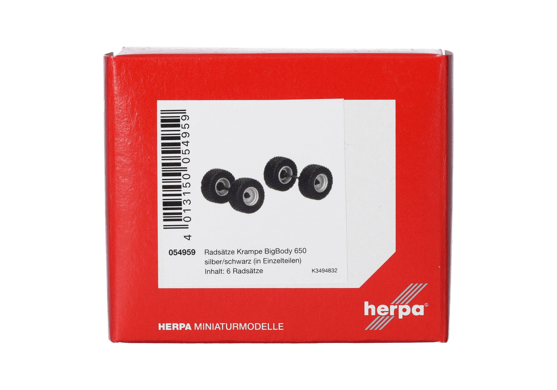 Herpa Zubehör 054959 | Radsätze Krampe BigBody 650 | silber/schwarz  | 1:87