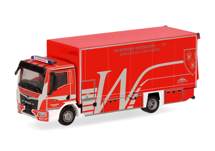 Herpa 099707 | MAN TGL CC Koffer-LKW m. Lbw. | FW Wiesbaden/Einsatzstellenhygiene | 1:87