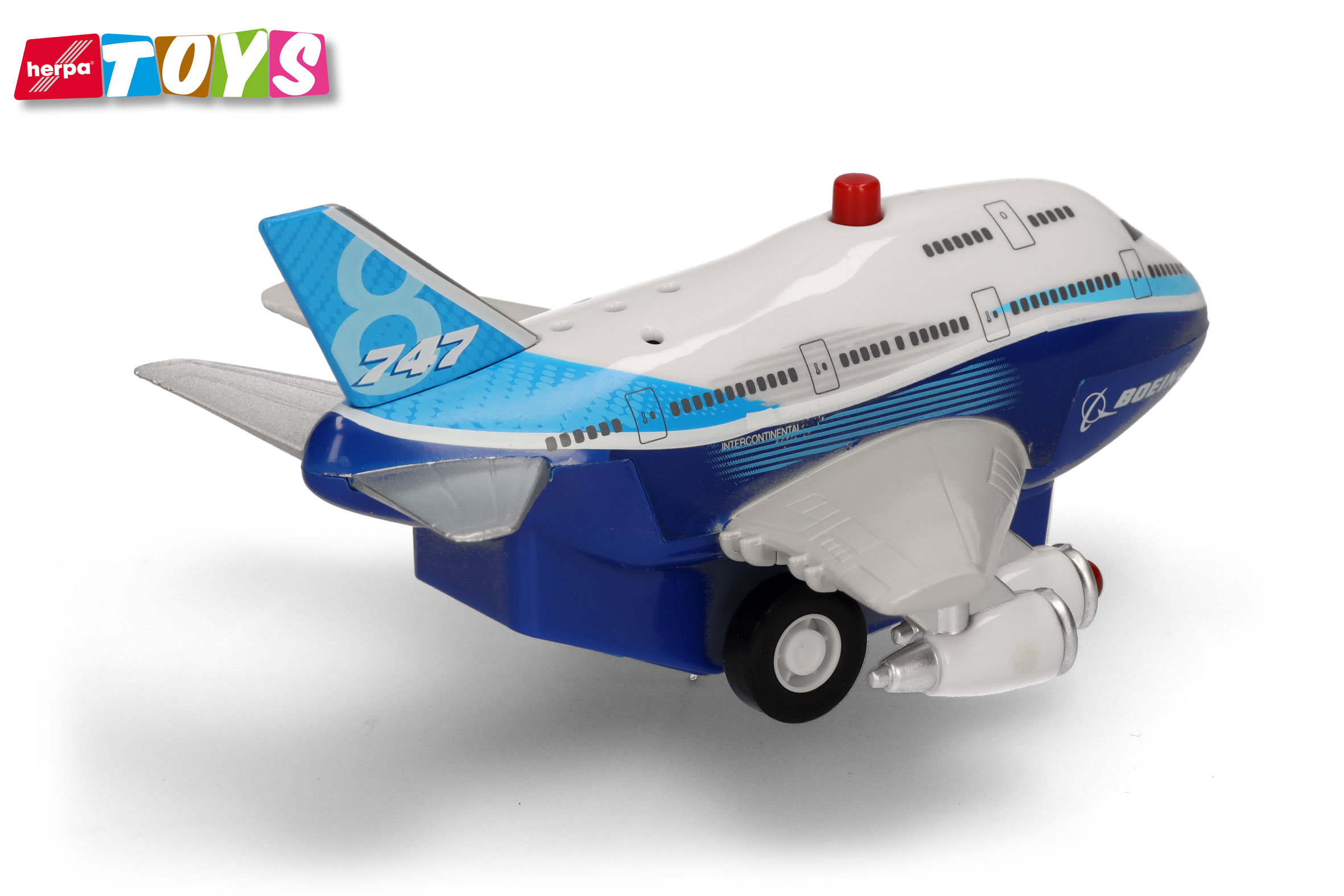 Herpa Toys | 86PB-744-1A | Boeing 747-8 Pullback Aviation Toy