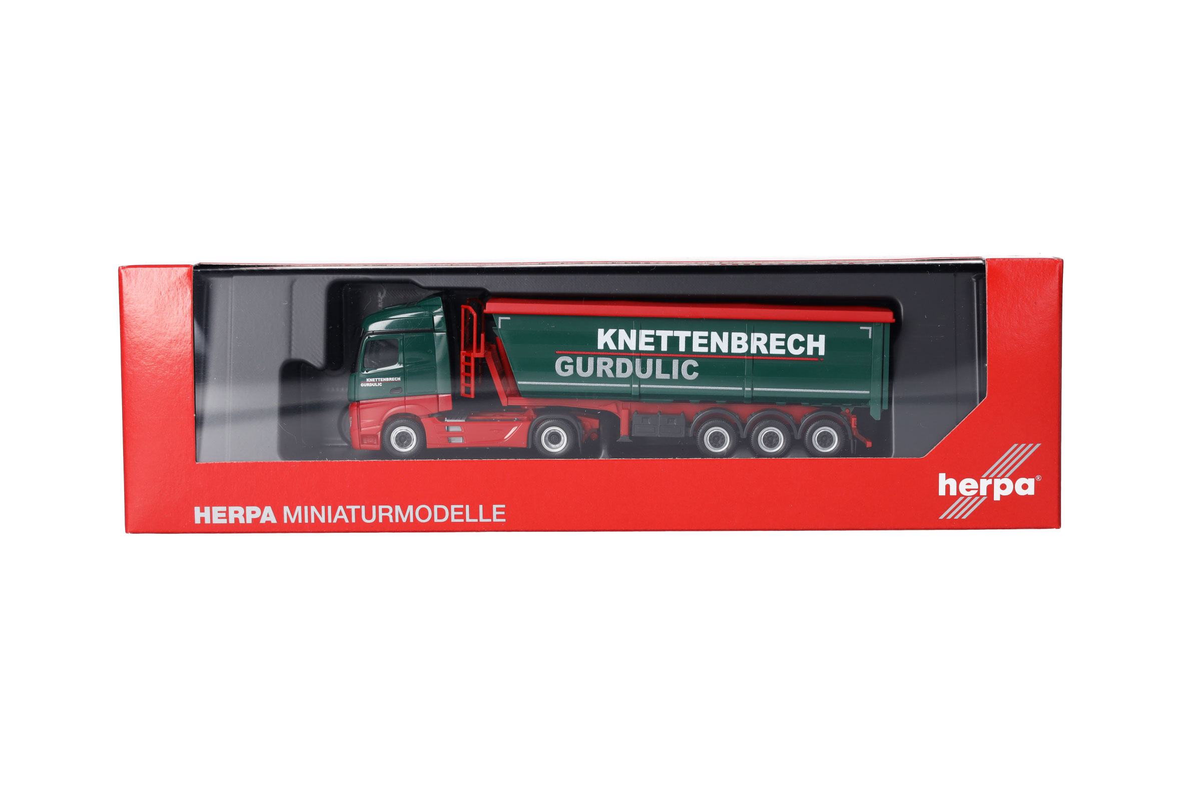Herpa 318518 | MB Actros Streamspace Stahlmulden-Sattelzug | Knettenbrech u. Gurdulic| 1:87