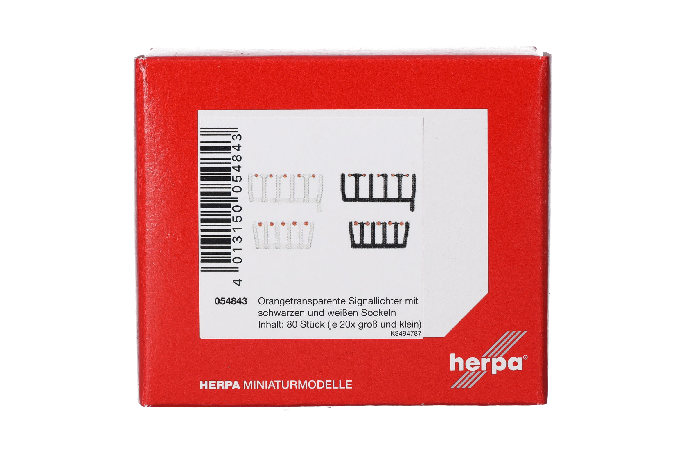 Herpa Zubehör 054843 | 80 Signallichter orange mit schwarzen und weißen Sockeln | 1:87