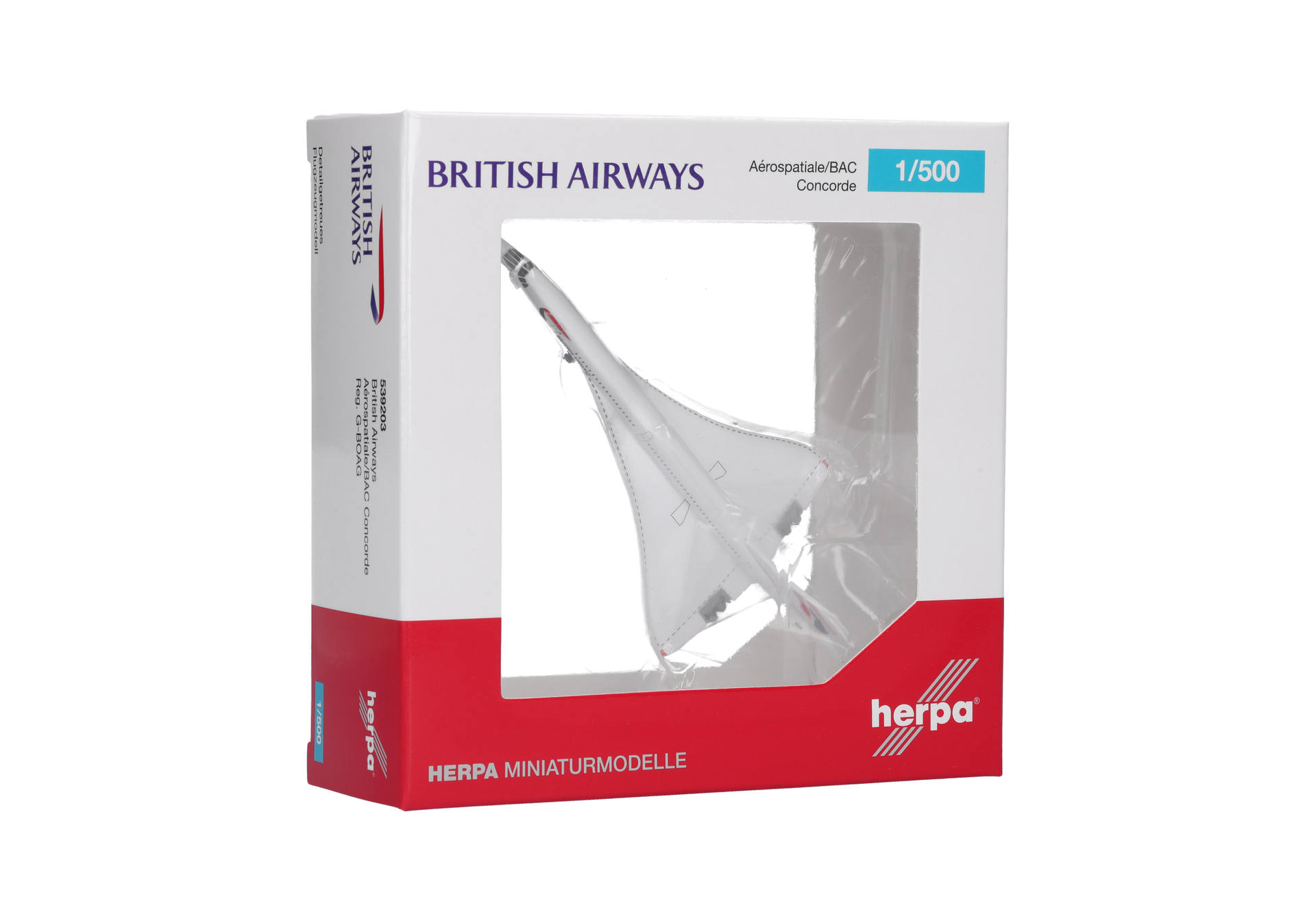 Herpa Wings 539203 | British Airways Concorde | Union Flag livery - nose down | G-BOAG | 1:500