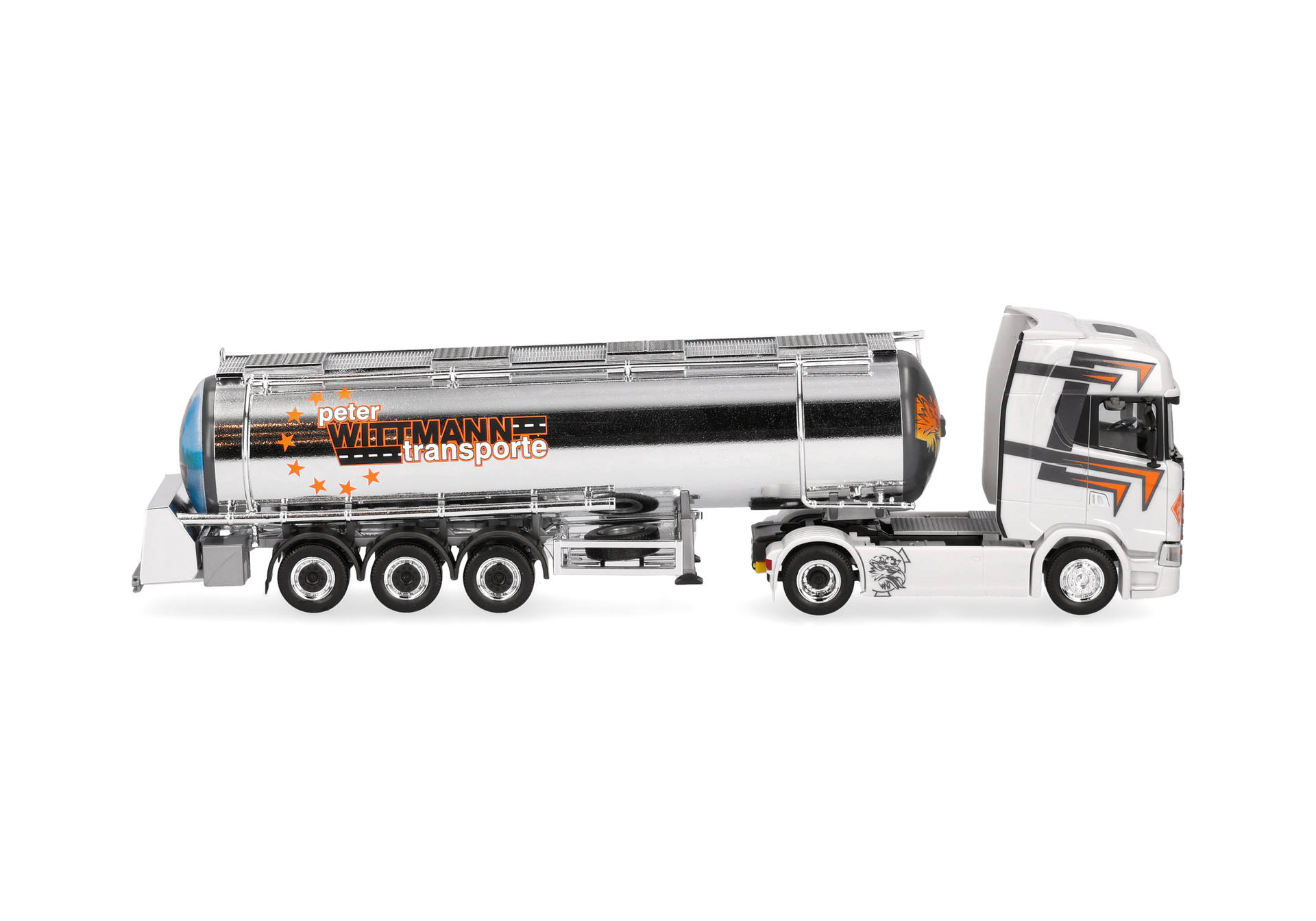 Herpa 321037 | Scania CS 20 HD Chromtank-Sattelzug | Wittmann Transport | 1:87