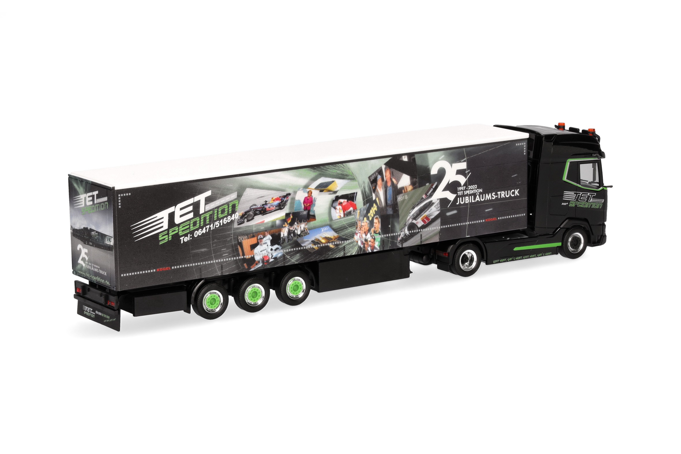 Herpa 318907 | Scania CR 20 HD | DAF XG+ Gardinenplanen-Sattelzug | TET/Jubiläum | 1:87