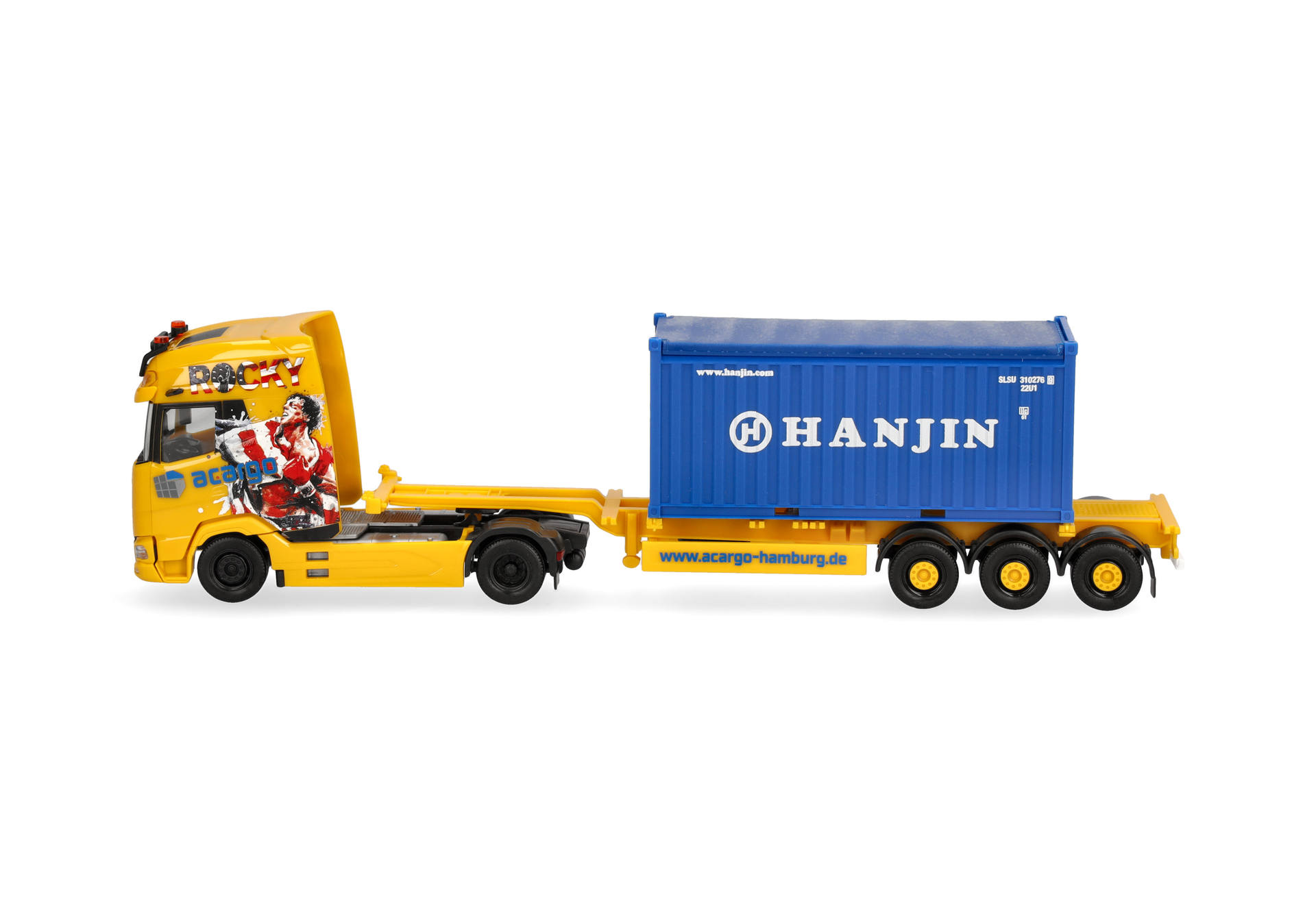 Herpa 320672 | DAF XG+ Container-Sattelzug | Acargo / 20 ft. Open Top Hanjin | 1:87