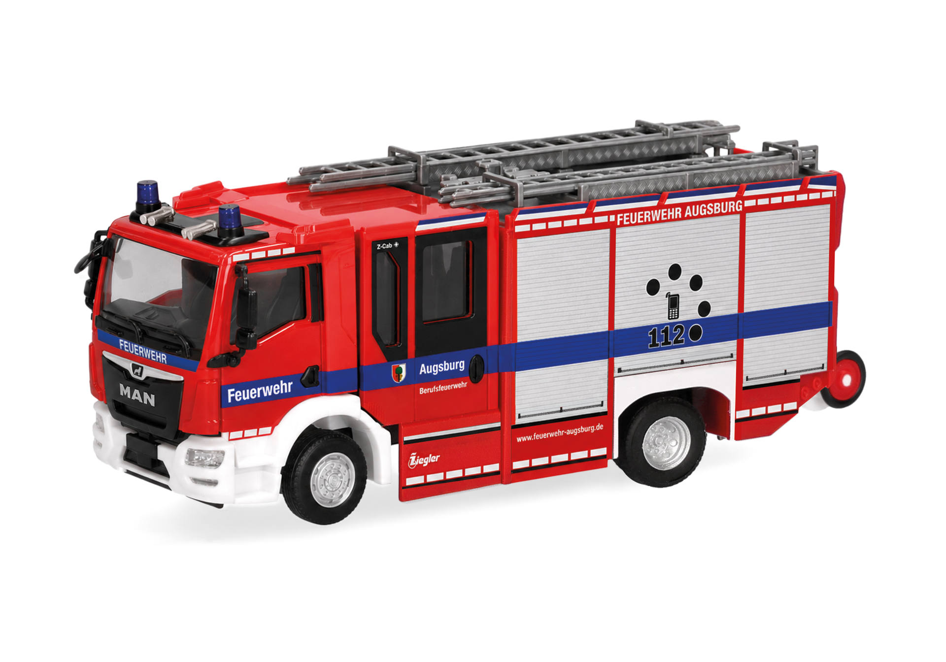 Herpa 097734 | MAN TGM CC Z-Cab HLF | Feuerwehr Augsburg | 1:87