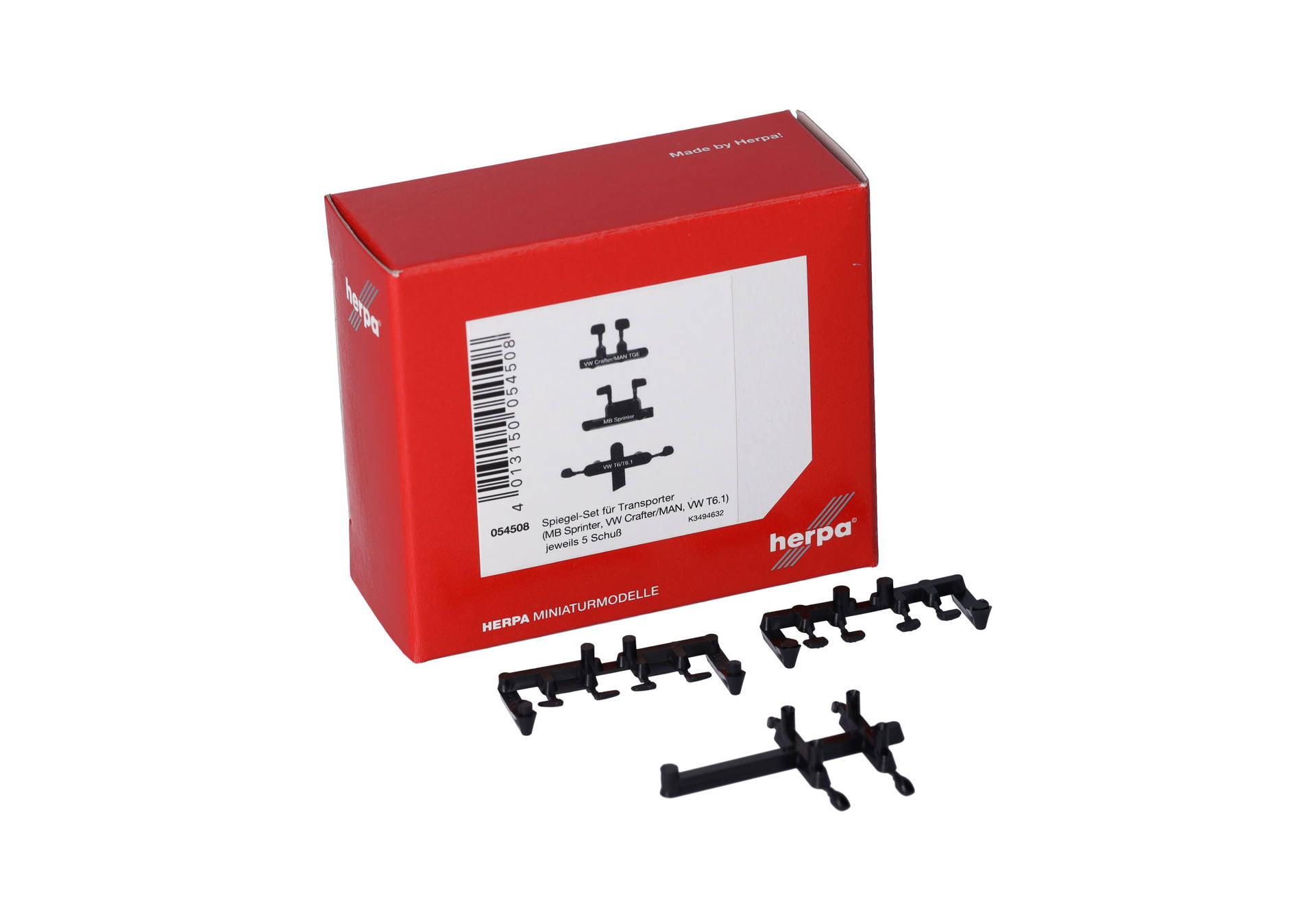 Herpa Zubehör 054508 | Spiegel-Set für Transporter (MB Sprinter, VW Crafter/MAN TGE, VW T6.1) | 1:87