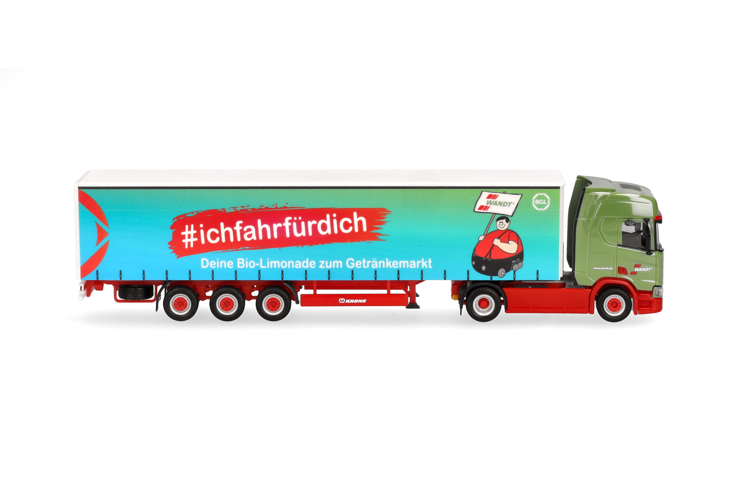 Herpa 318600 | Scania CR 20 HD Gardinenplanen-Sattelzug | Wandt/BGL | 1:87