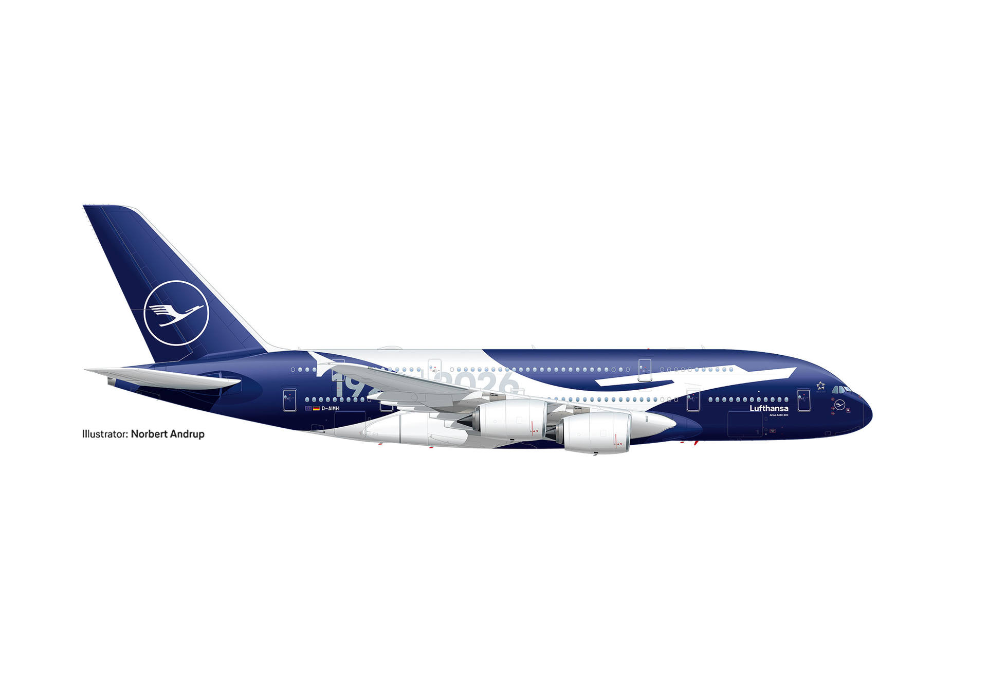 Herpa Wings 539494 | Lufthansa | Airbus A380 | 100 Jahre/100years – D-AIMH | 1:500