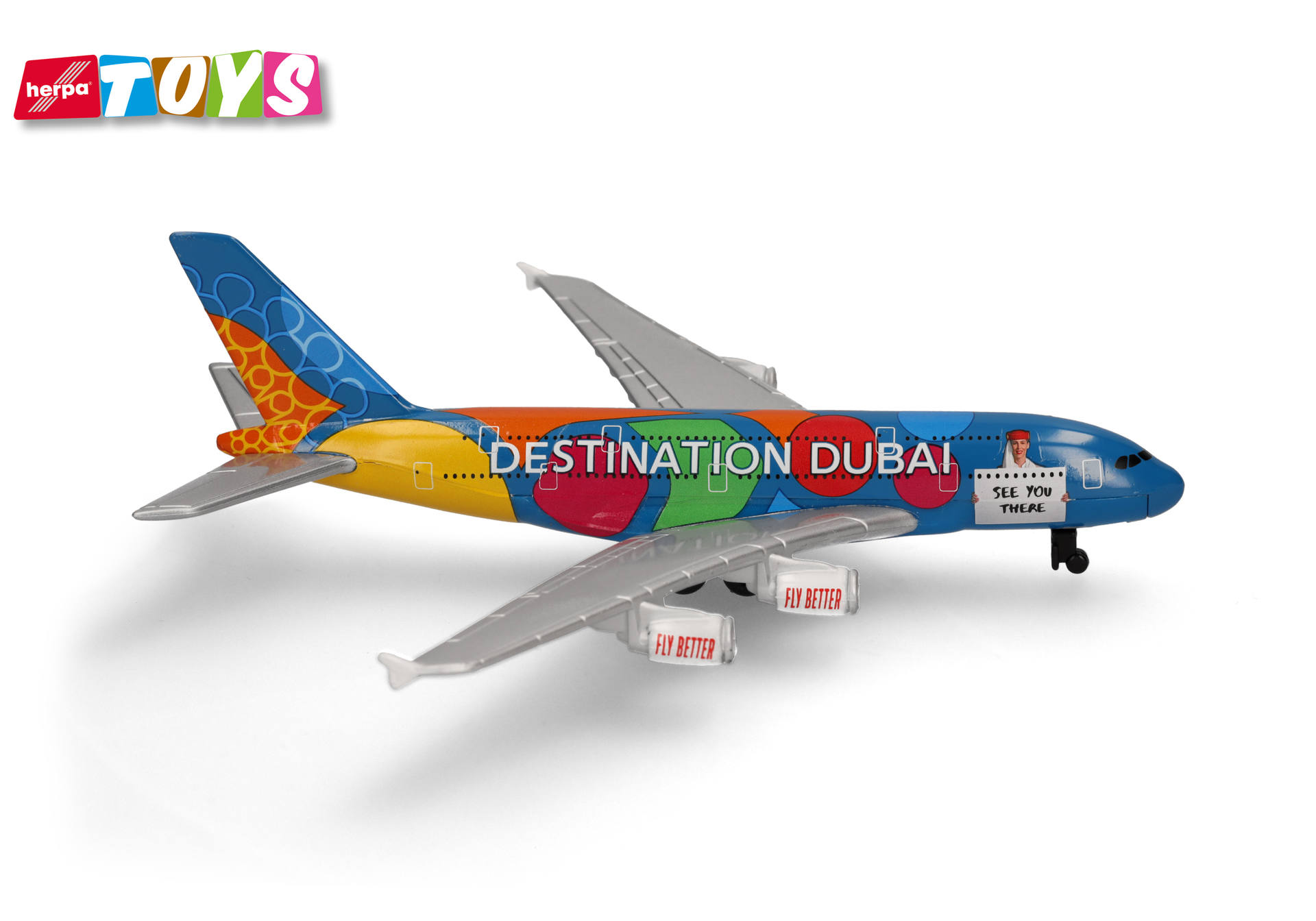 Herpa Toys | 86RT-9906 | Single Airplane Emirates A380 "Destination Dubai"