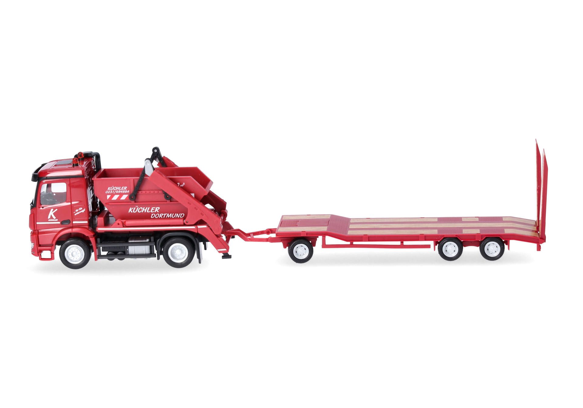 Herpa 318396 | Mercedes-Benz Arocs Absetzkipper AK12 | TU3-Anhänger | Küchler | 1:87