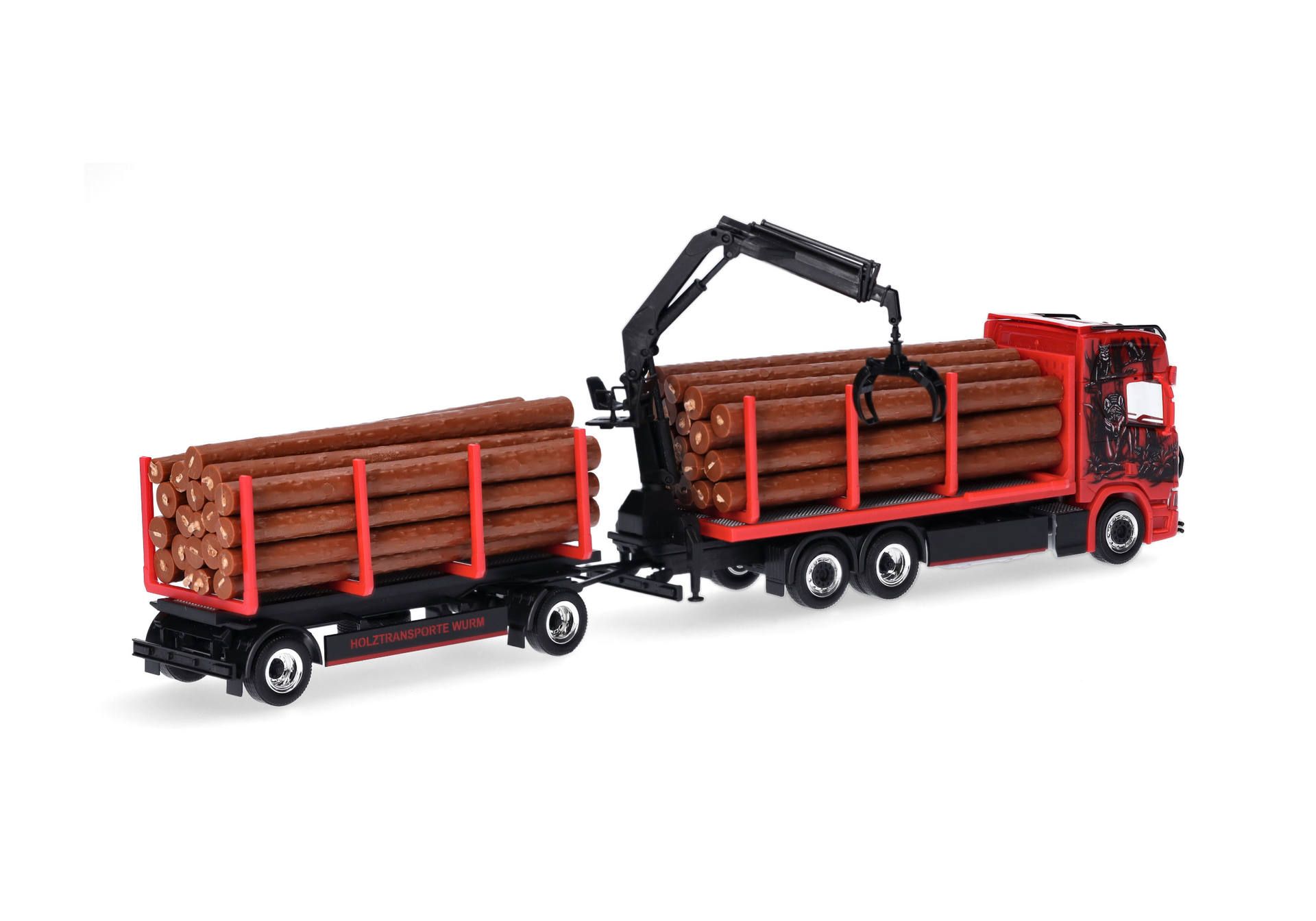 Herpa 317443 | Scania CR20 HD Holztransporter-Hängerzug  | Wurm Transporte | 1:87