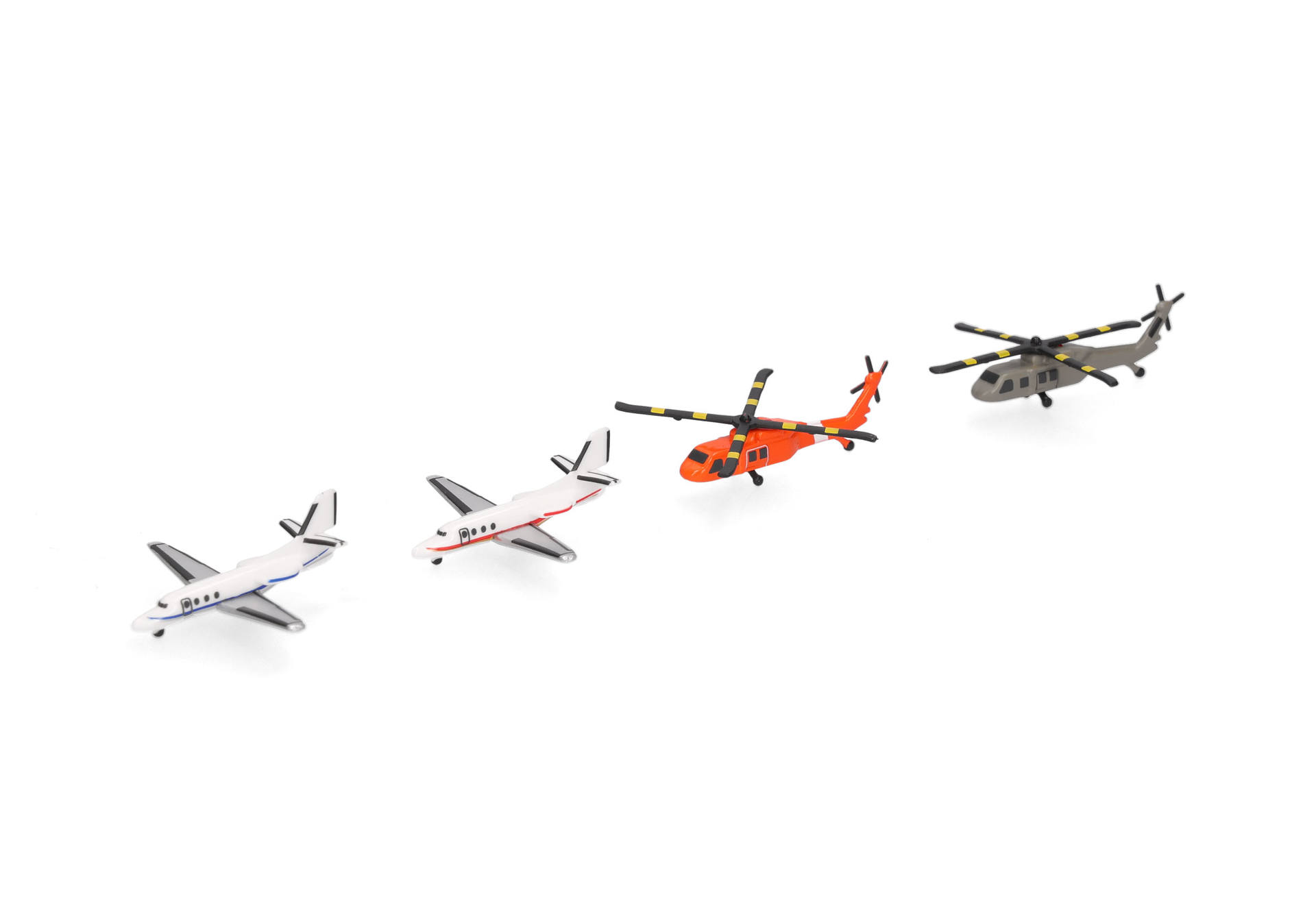 Herpa Wings 535939-001 | Helicopter and Bizjet set (2+2) | 1:500