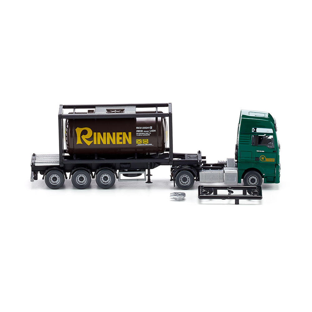 Wiking 053606 - MAN TGX Euro 6c - Tankcontainersattelzug - Rinnen Spedition. 1:87