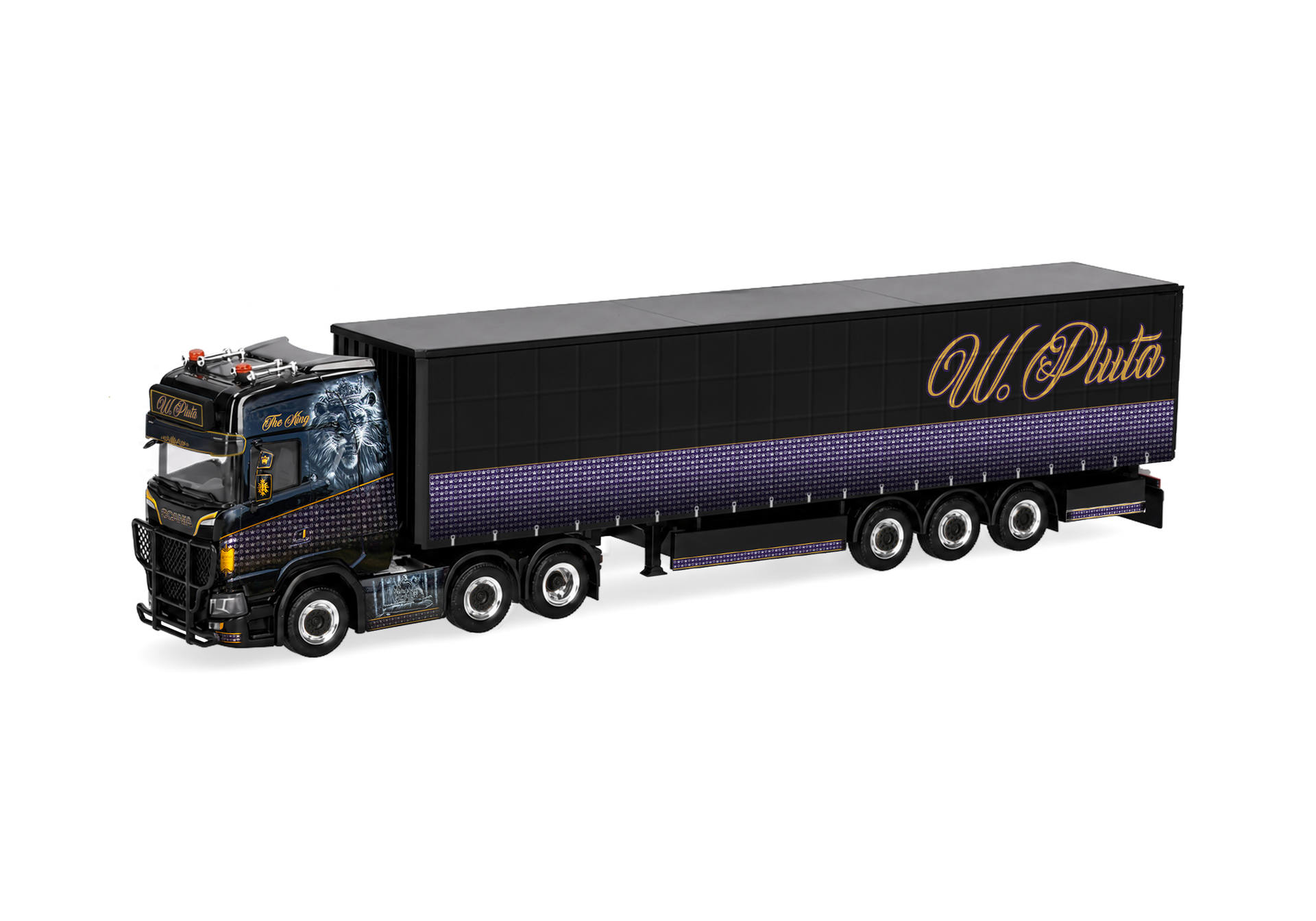 Herpa 321884 | Scania CS 20 HD | Gardinenplanen-Sattelzug | Pluta/The King | 1:87