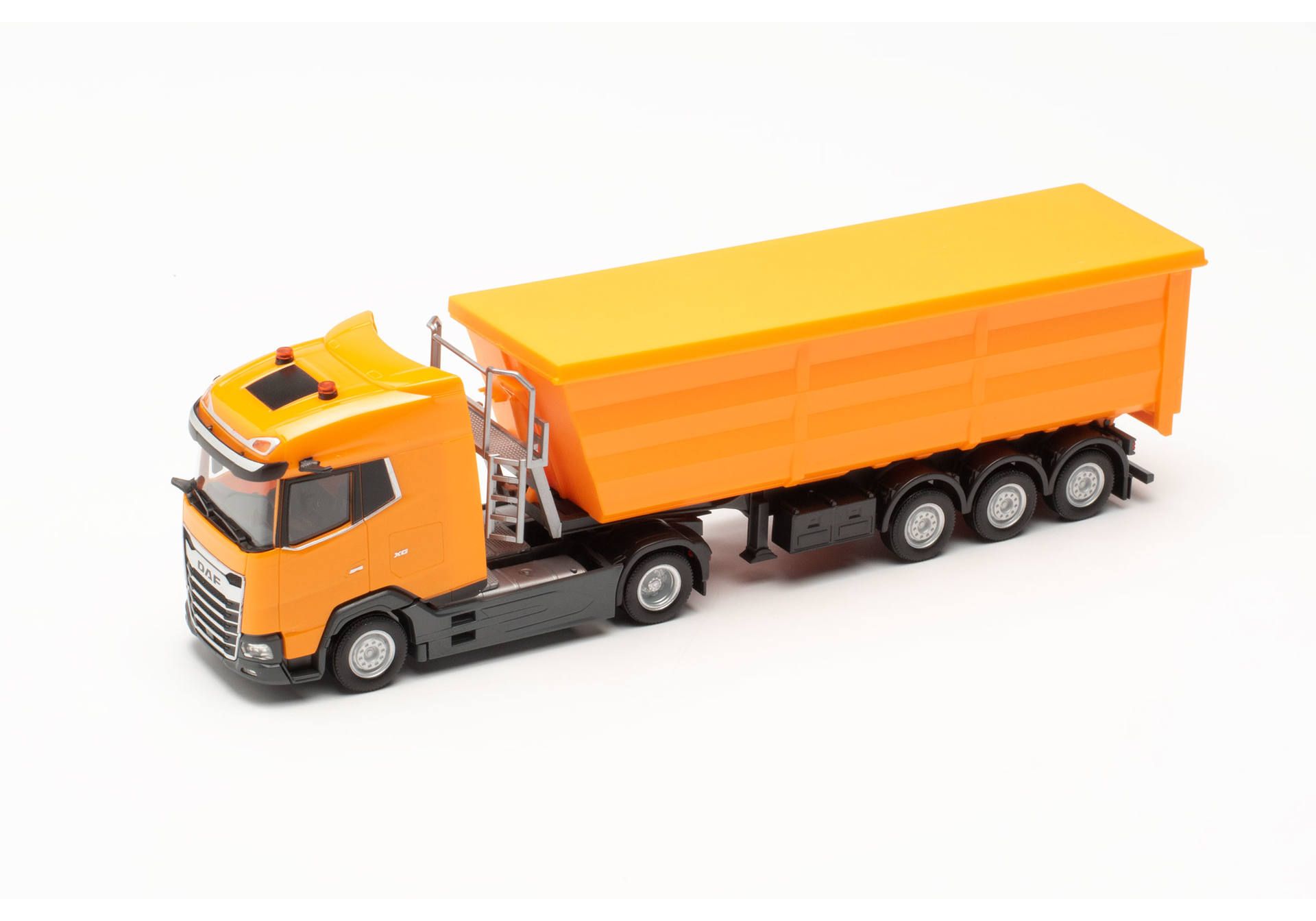 Herpa 316941 | DAF XG Stahlrundmulden-Sattelzug | kommunalorange | 1:87