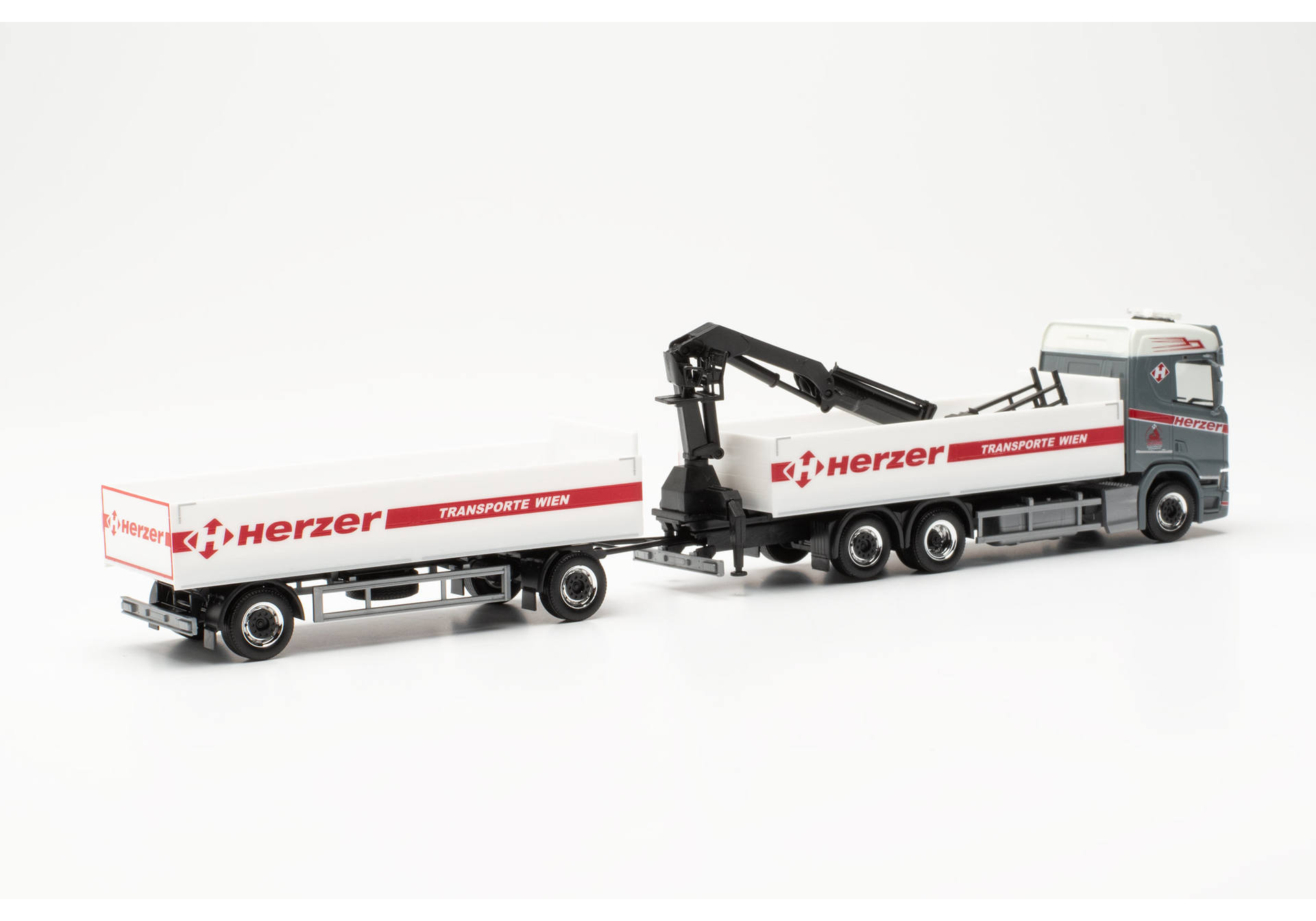 Herpa 316842 | Scania CR 20 ND | Baustoff-Hängerzug | Herzer | 1:87