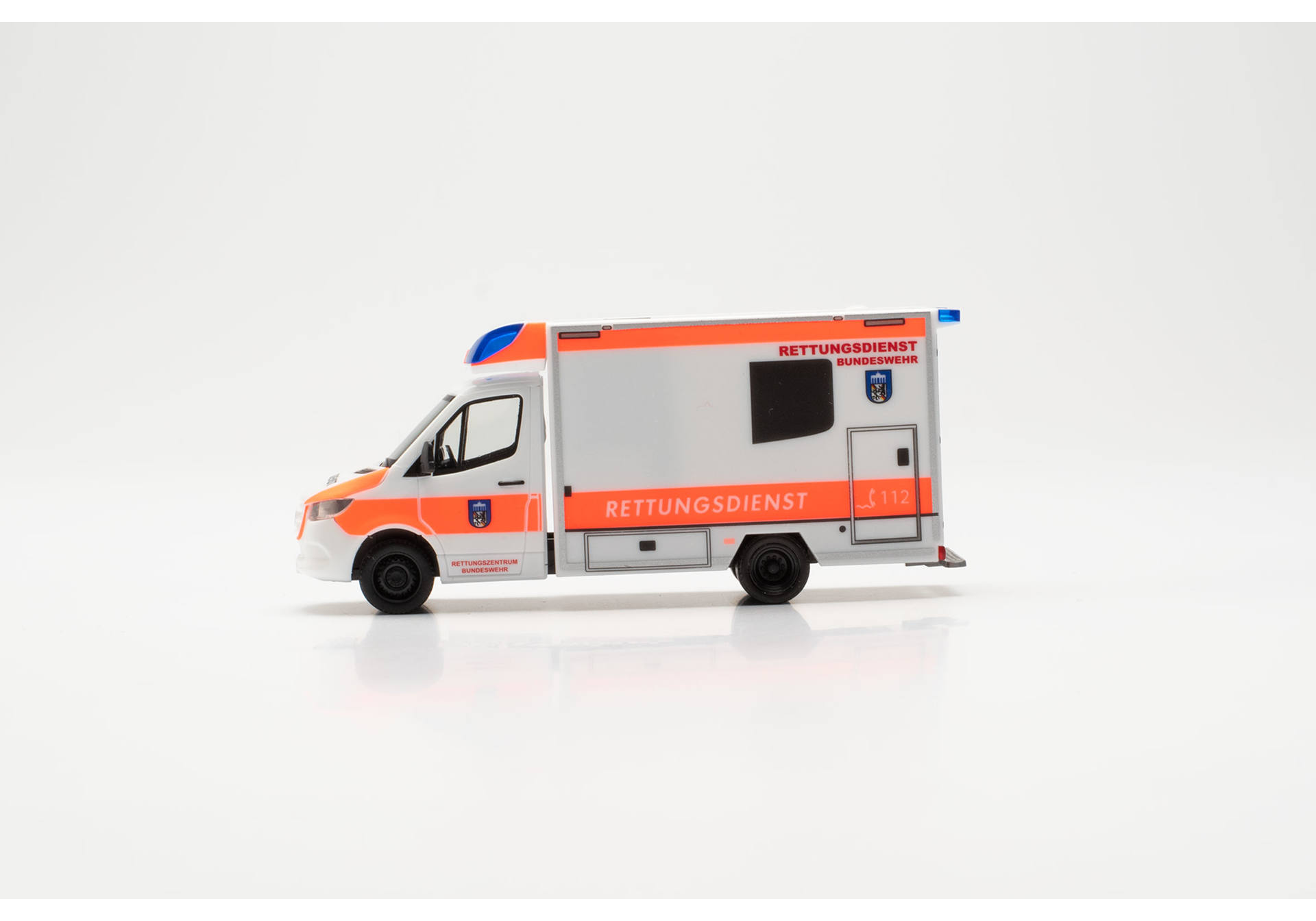 Herpa 700801 | MB Sprinter 18 Fahrtec RTW | Rettungsdienst BW Notarzt | 1:87