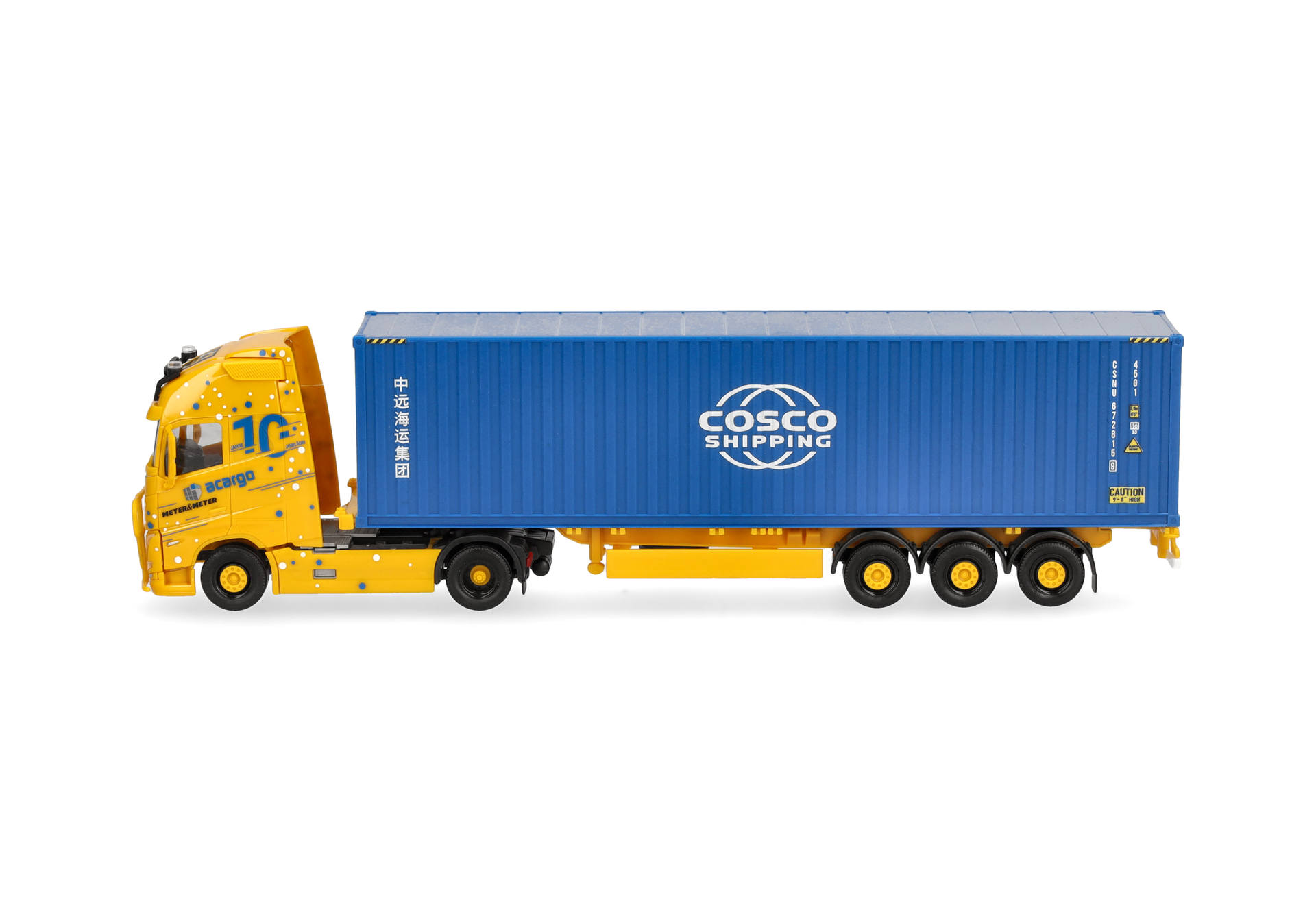 Herpa 319898 | Volvo FH GL XL 2020 Container-Sattelzug | Acargo Meyer & Meyer/Cosco | 1:87
