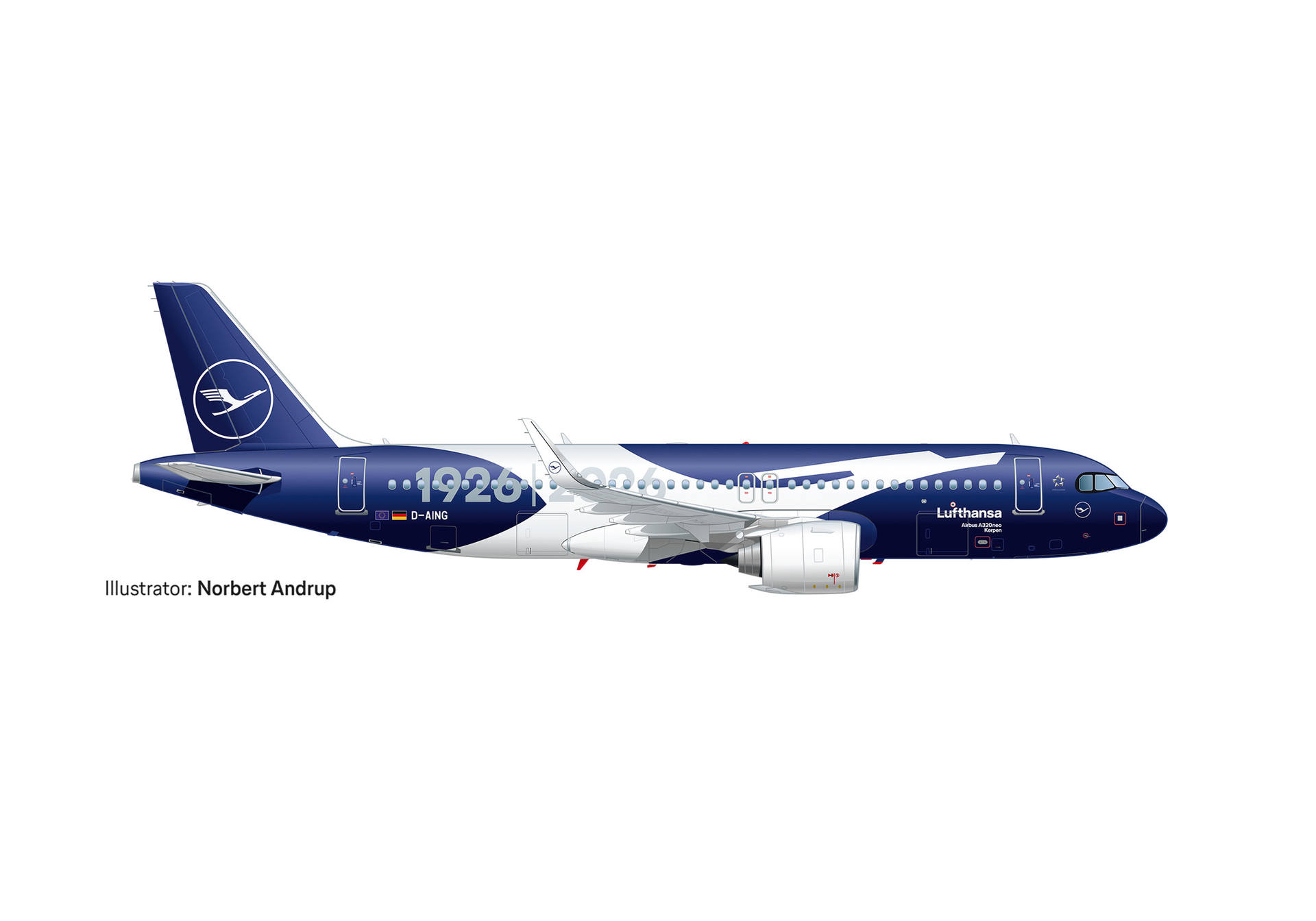 Herpa Wings 539487 | Lufthansa | Airbus A320neo | 100 Jahre – D-AING Kerpen | 1:500