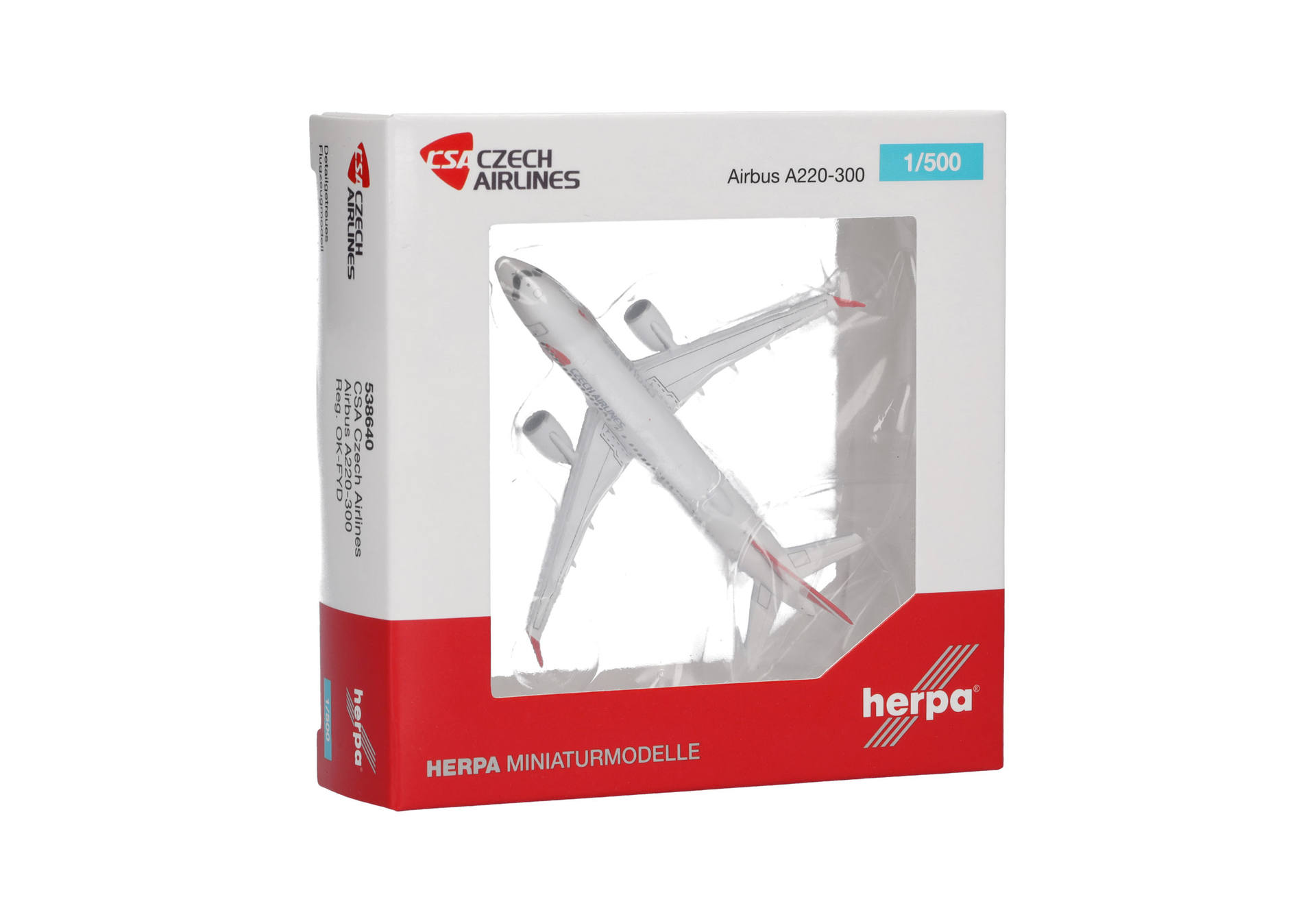 Herpa Wings 538640 | CSA Czech Airlines | Airbus A220-300 | OK-FYD | 1:500