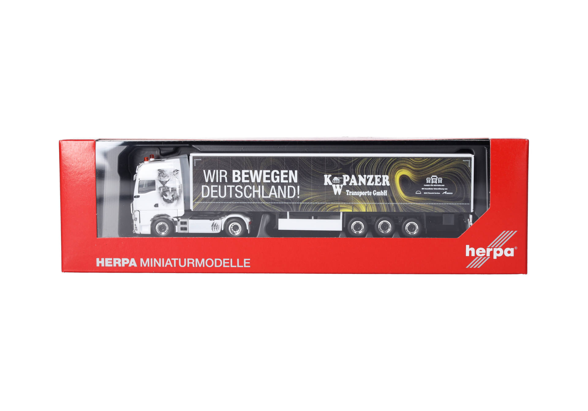 Herpa 318402 | MAN TGX GX Gardinenplanen-Sattelzug | K.W. Panzer / Wir bewegen Deutschland | 1:87