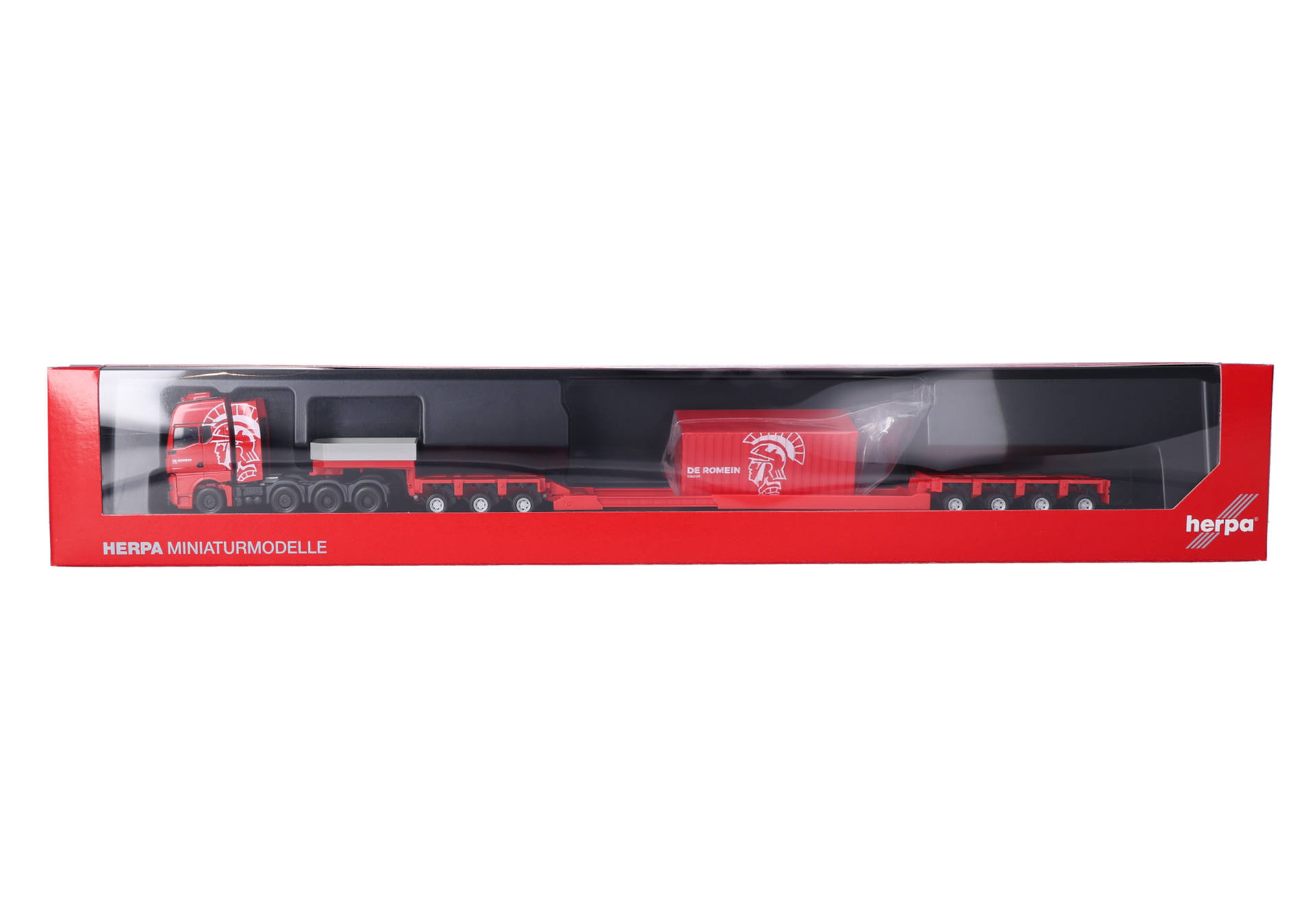 Herpa 320764 | MAN TGX GX | Tieflade-Sattelzug mit 20 ft. Container | De Romein Group (NL) | 1:87