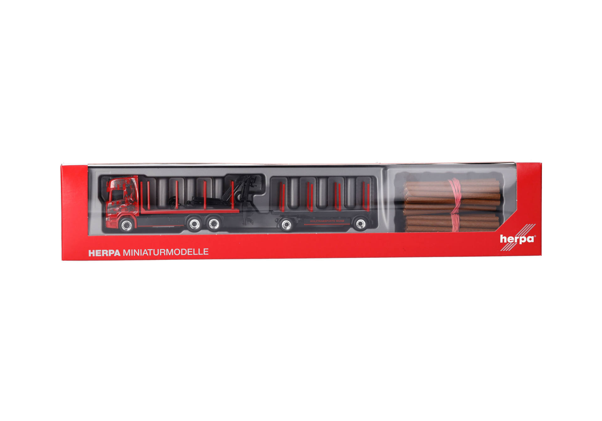 Herpa 317443 | Scania CR20 HD Holztransporter-Hängerzug  | Wurm Transporte | 1:87