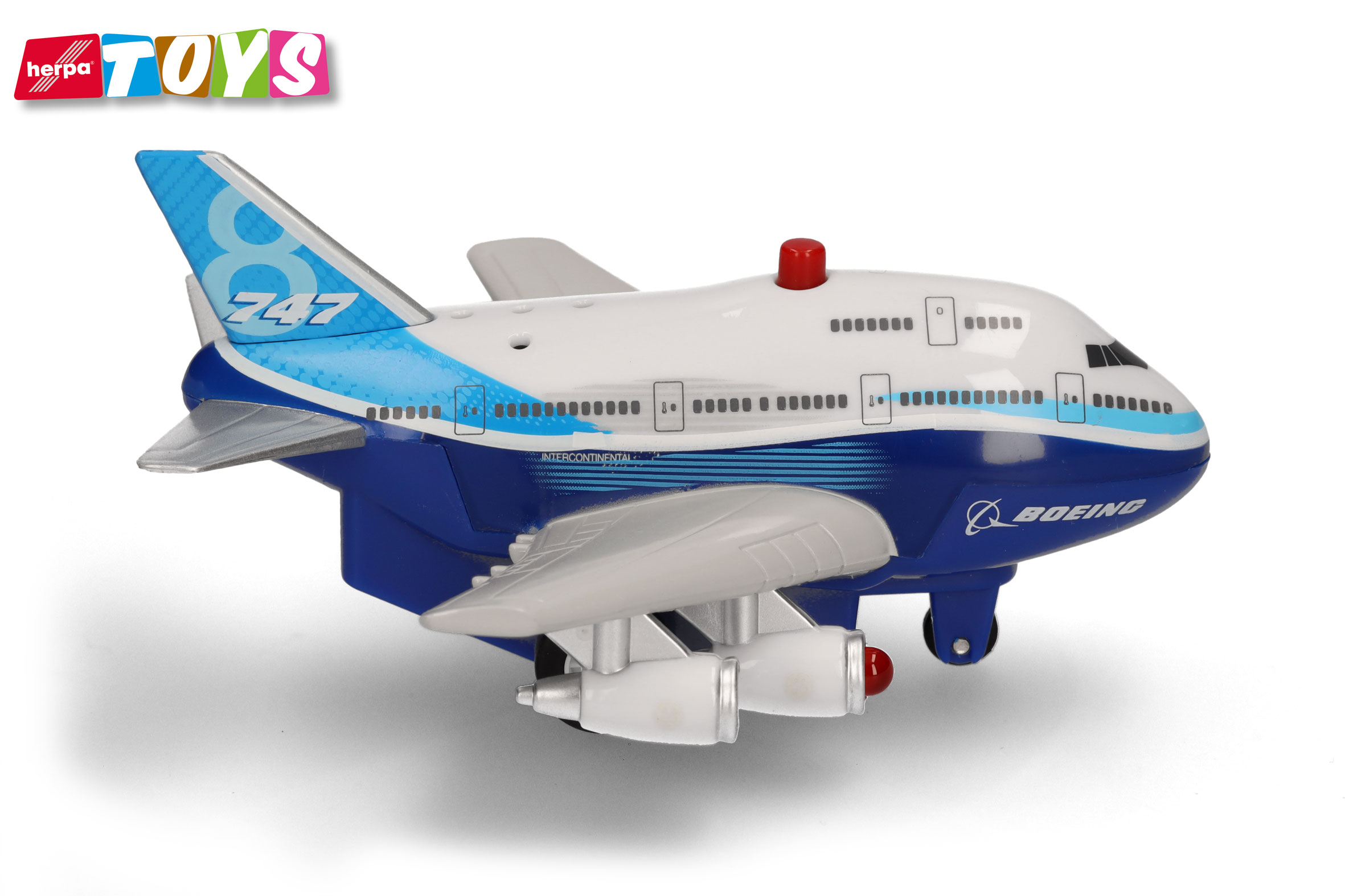 Herpa Toys | 86PB-744-1A | Boeing 747-8 Pullback Aviation Toy