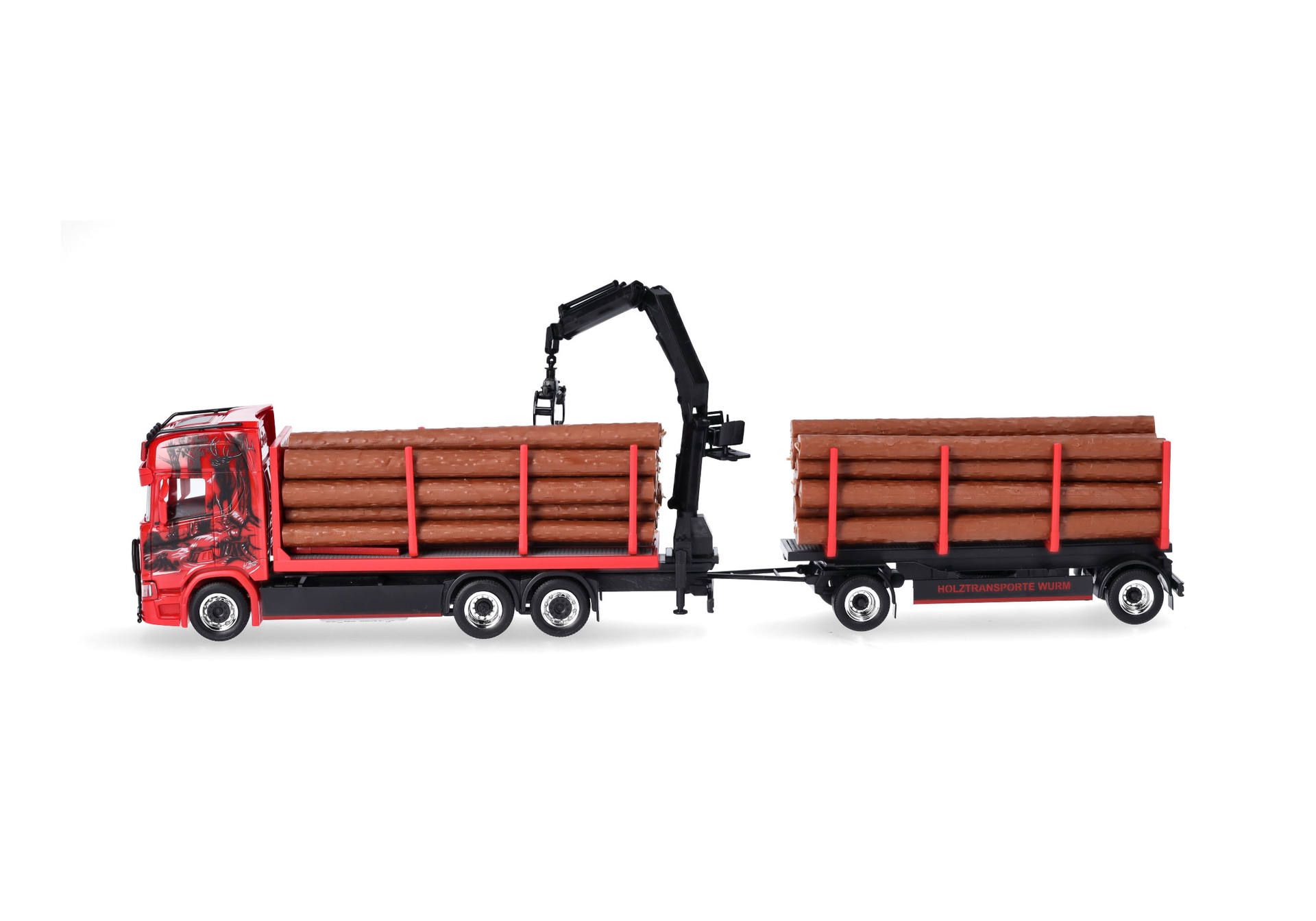 Herpa 317443 | Scania CR20 HD Holztransporter-Hängerzug  | Wurm Transporte | 1:87
