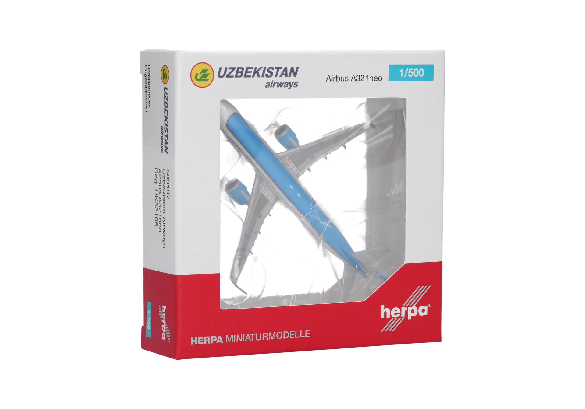 Herpa Wings 539197 | Uzbekistan Airways | Airbus A321neo | UK32105 | 1:500