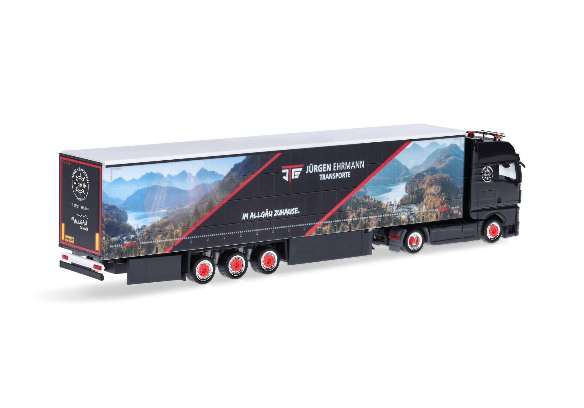 Herpa 317511 | MAN TGX GX | 15m Lowliner-Gardinenplanensattelzug | Jürgen Ehrmann Transporte | 1:87